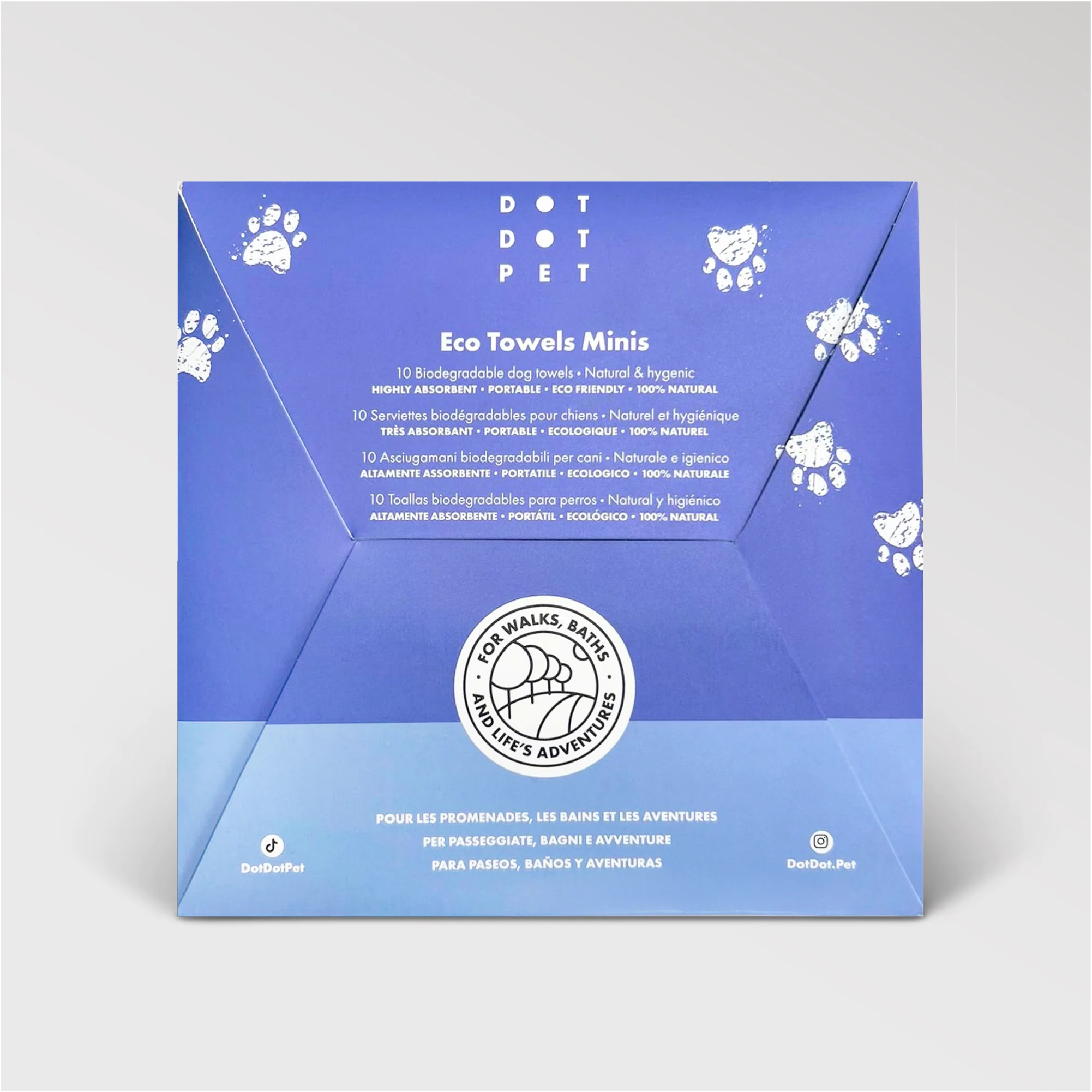 DotDotPet Biodegradable Mini Eco Dog Towels - 10 Pack - Image 2