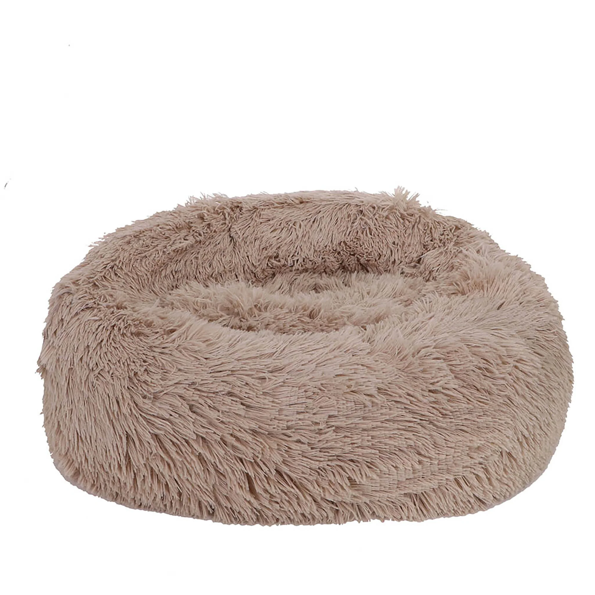 Dream Paws Anxiety Reducing Plush Dog & Cat Bed with Bear Toy - Brown - Image 2