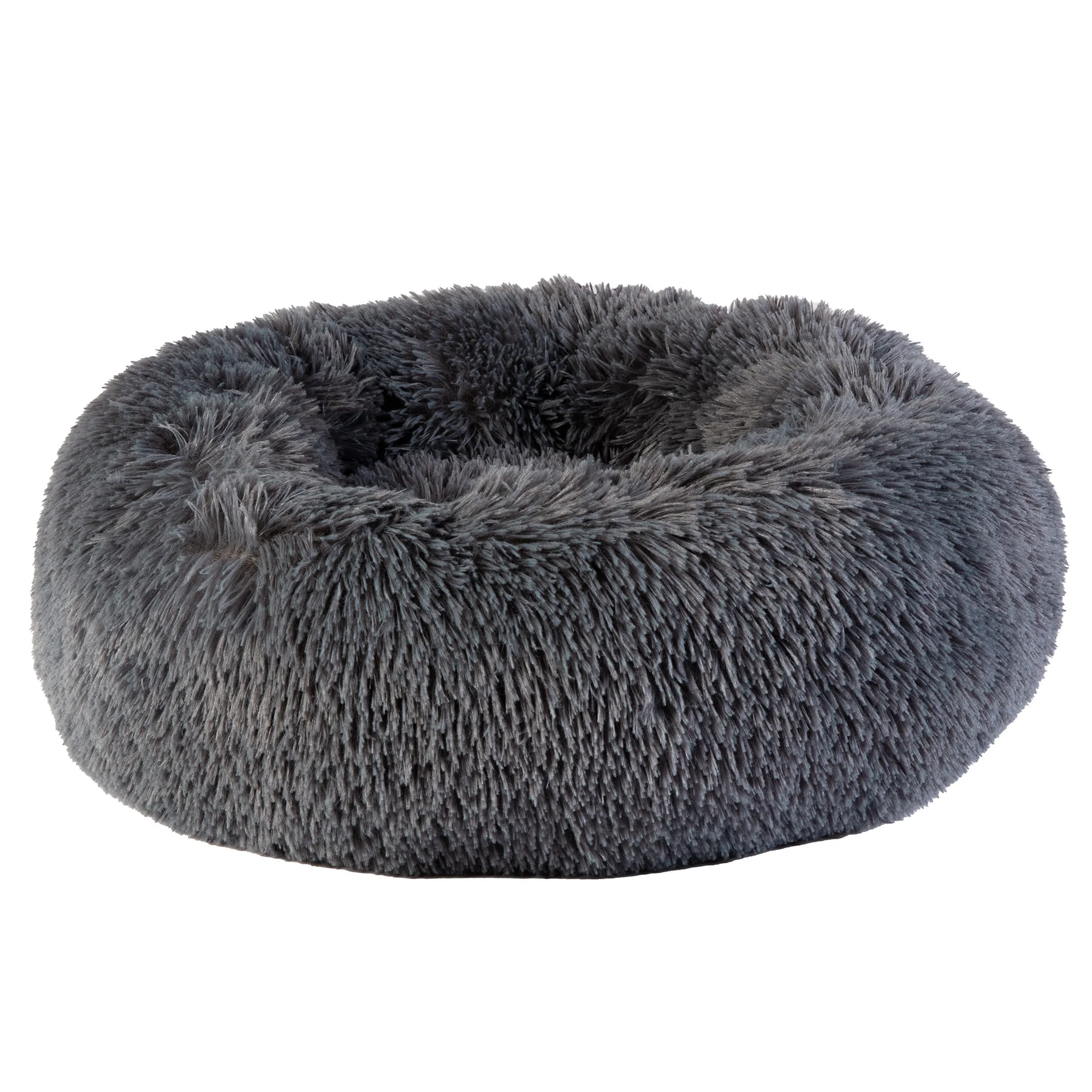Dream Paws Anxiety Reducing Plush Dog & Cat Bed with Mouse Toy - Charcoal - Image 2