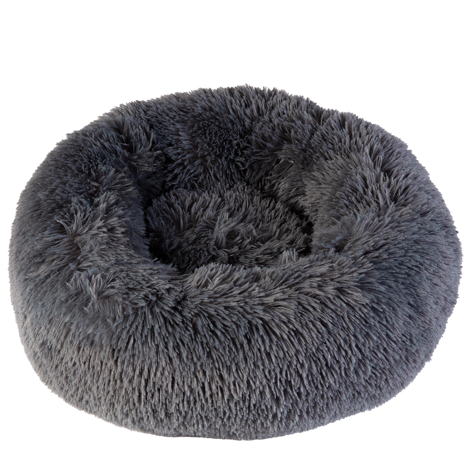 Dream Paws Anxiety Reducing Plush Dog & Cat Bed with Mouse Toy - Charcoal - Image 3