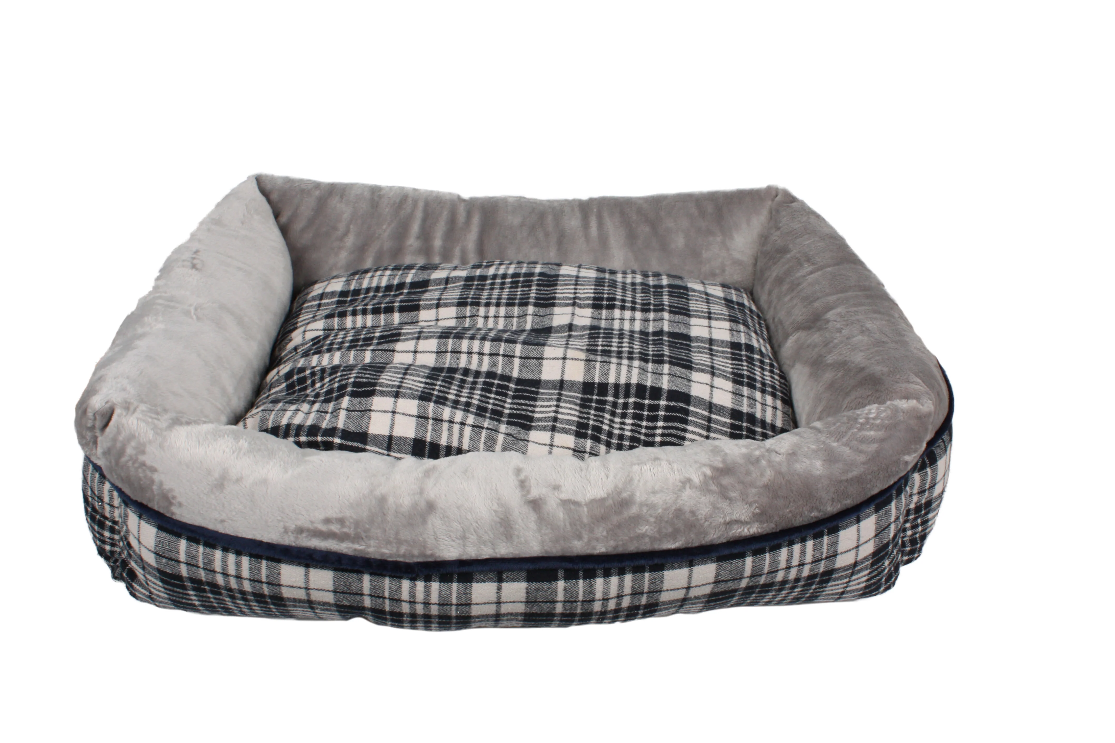 Dream Paws Grey Checked Dog Sofa Bed - Image 2