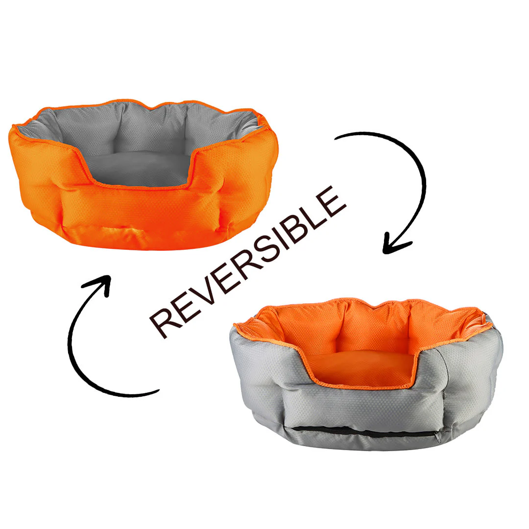 Dream Paws Reversible Water Resistant Grey Dog Travel Bed - Image 3