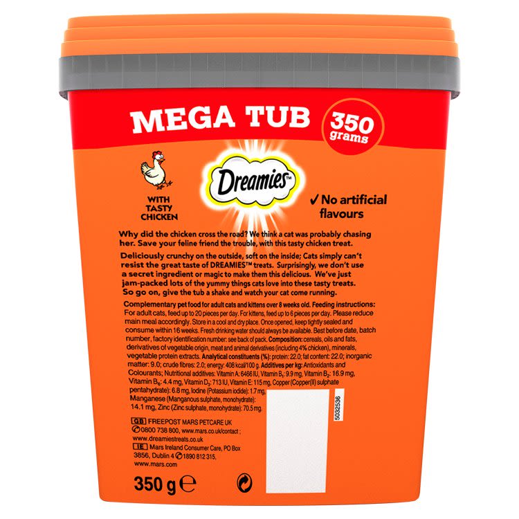 Dreamies Cat Treats Mega Tub - Chicken - Image 3