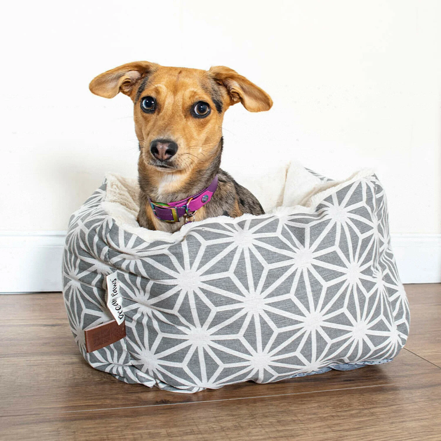 Dreams Paws Geometric Polyster Snuggle Dog Bed - Image 2