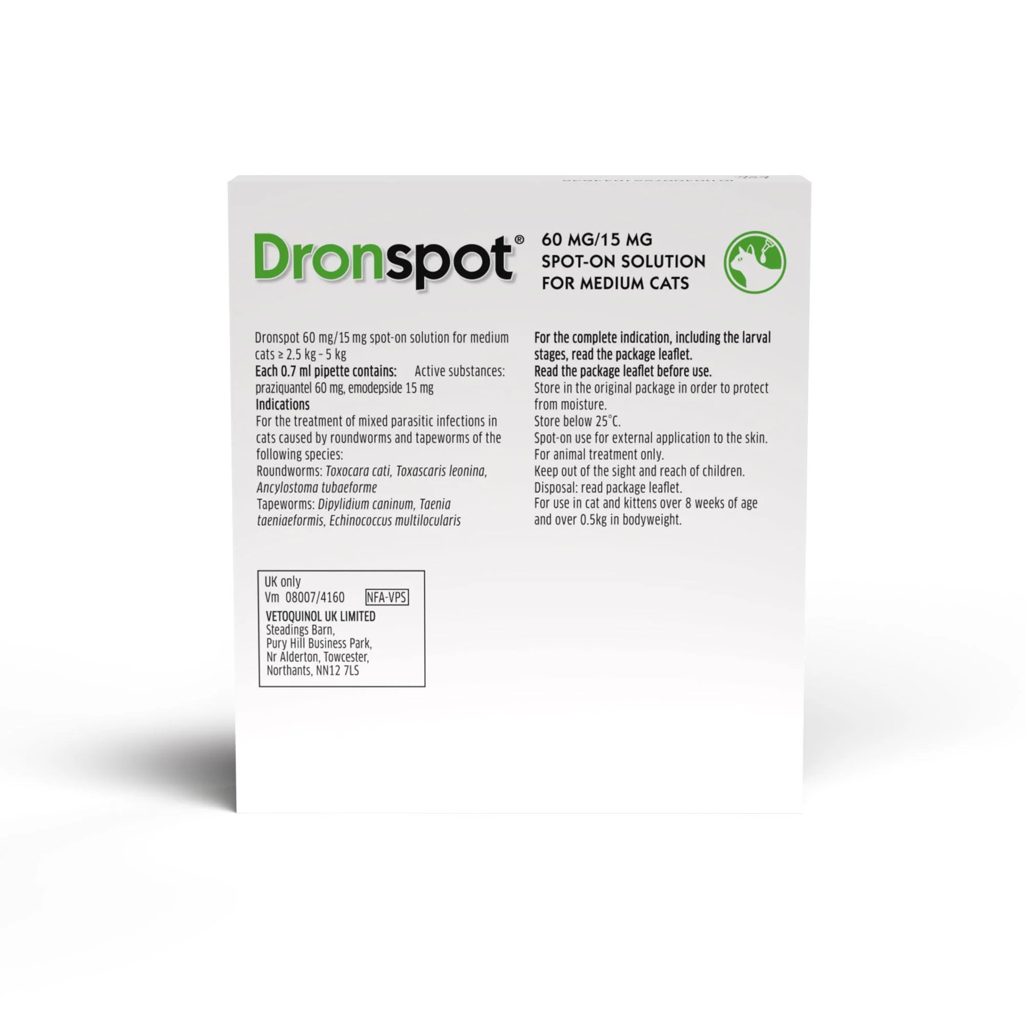 Dronspot Spot On Worming Solution for Medium Cats (2.5-5kg) - Image 3