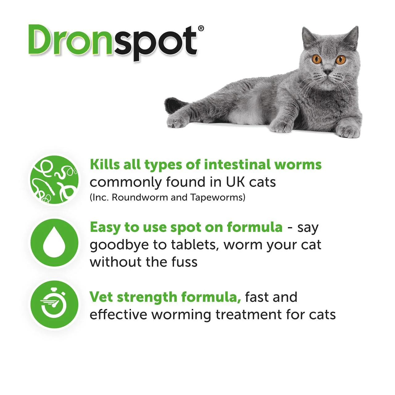 Dronspot Spot On Worming Solution for Medium Cats (2.5-5kg) - Image 5