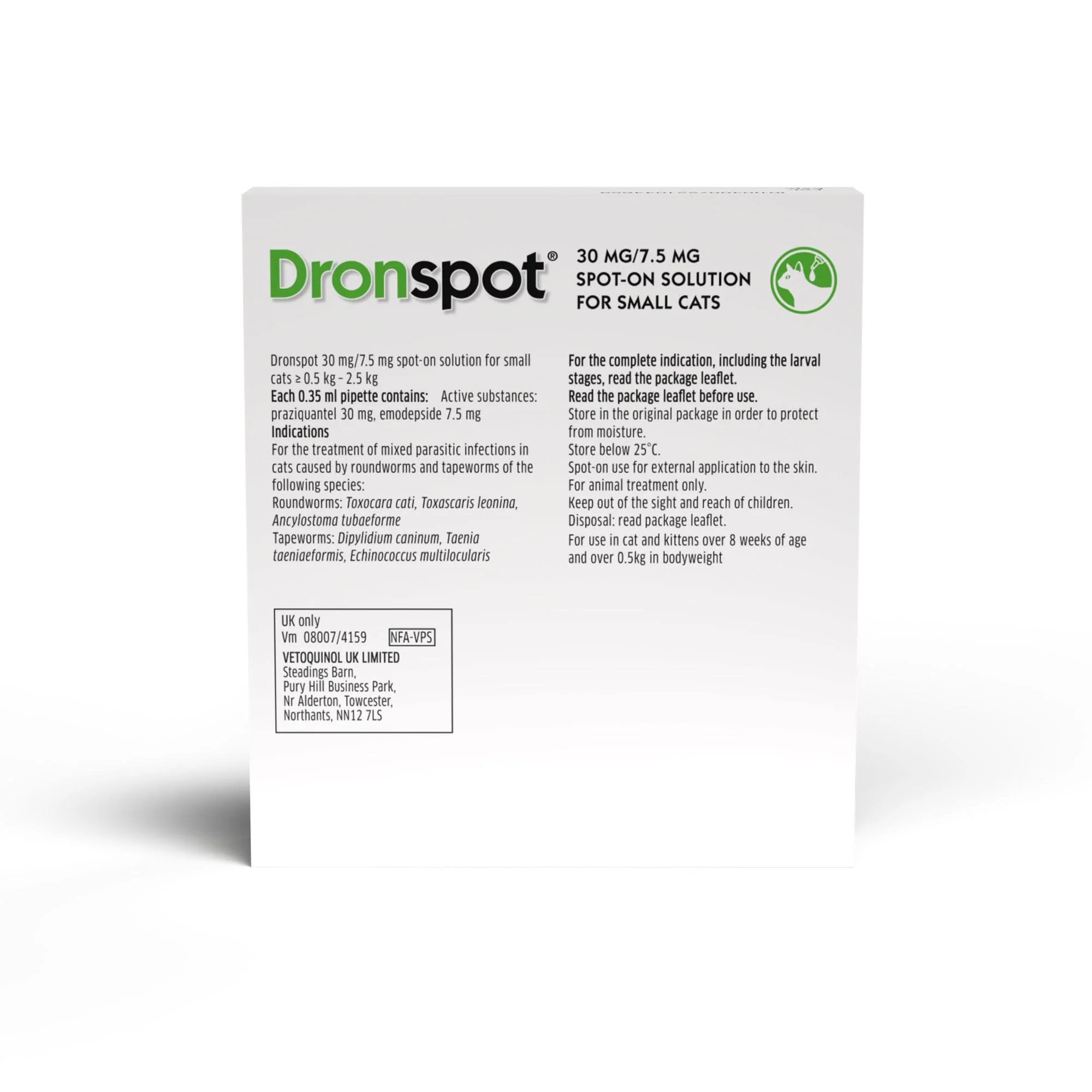 Dronspot Spot On Worming Solution for Small Cats (0.5-2.5kg) - Image 3