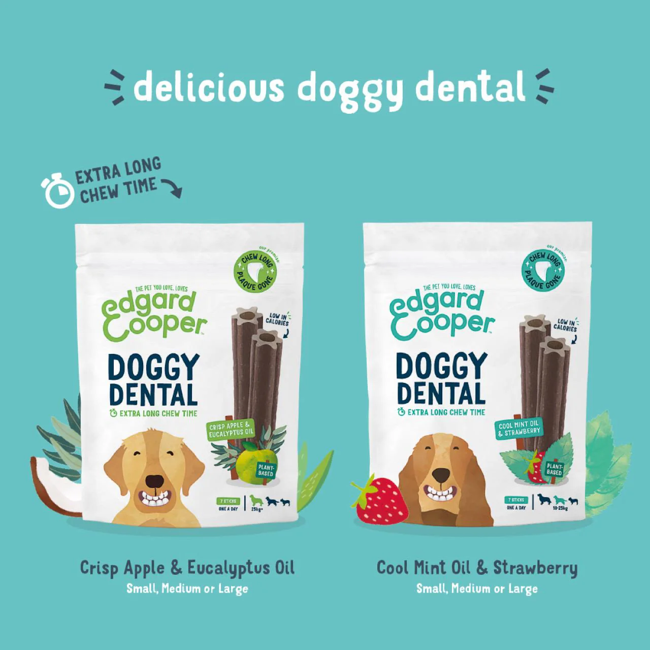 Edgard & Cooper Apple & Eucalyptus Large Doggy Dental Treat - Image 6