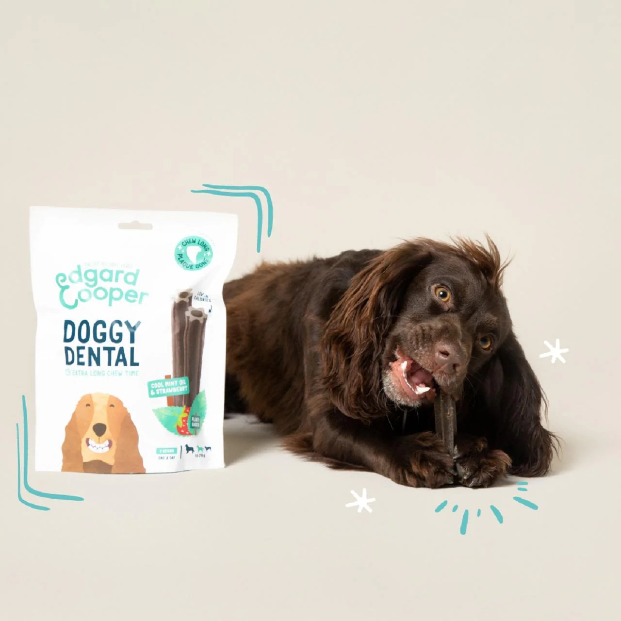 Edgard & Cooper Strawberry & Mint Medium Doggy Dental Treat - Image 3