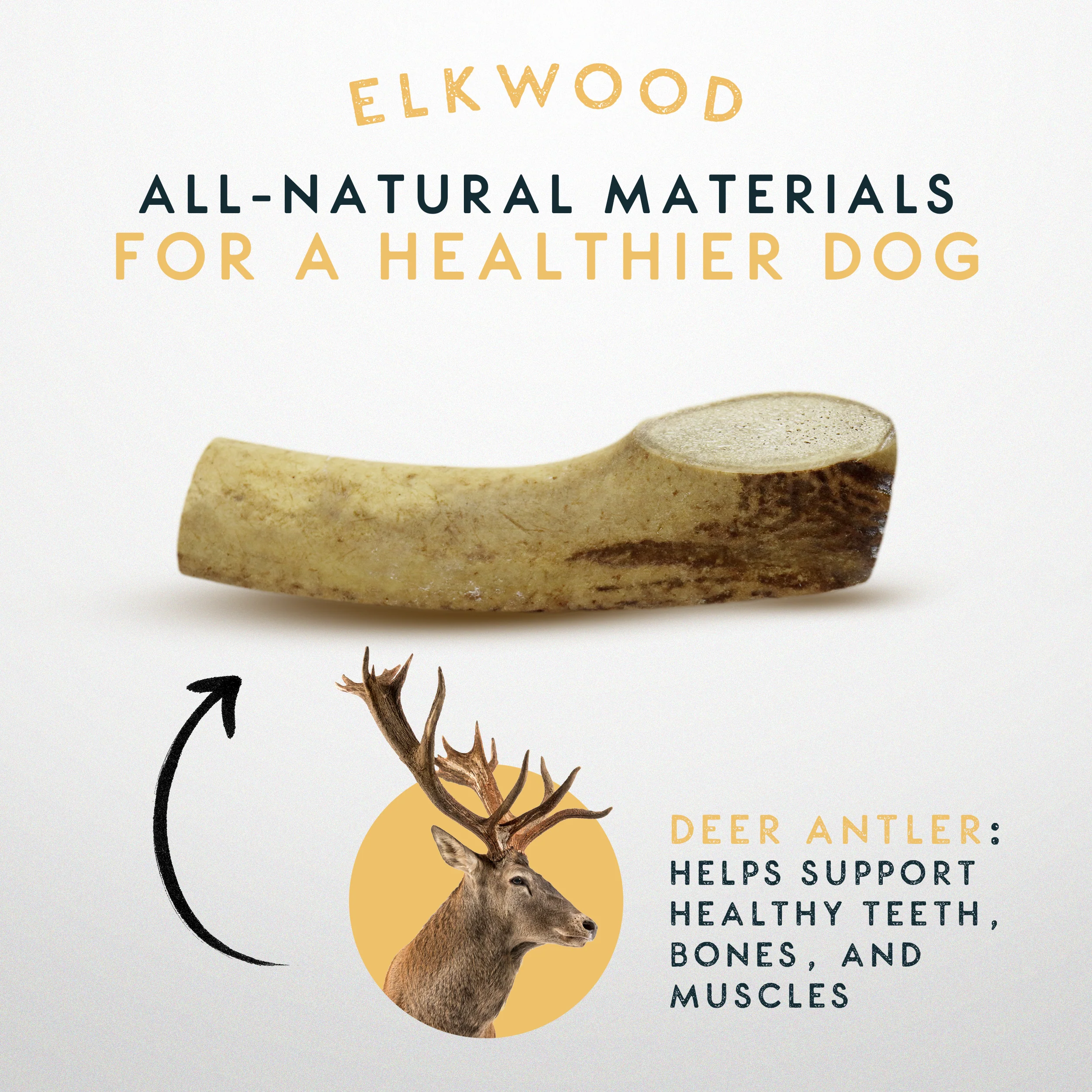 Elkwood 100% Natural Split Antler Chew | Medium - Image 4