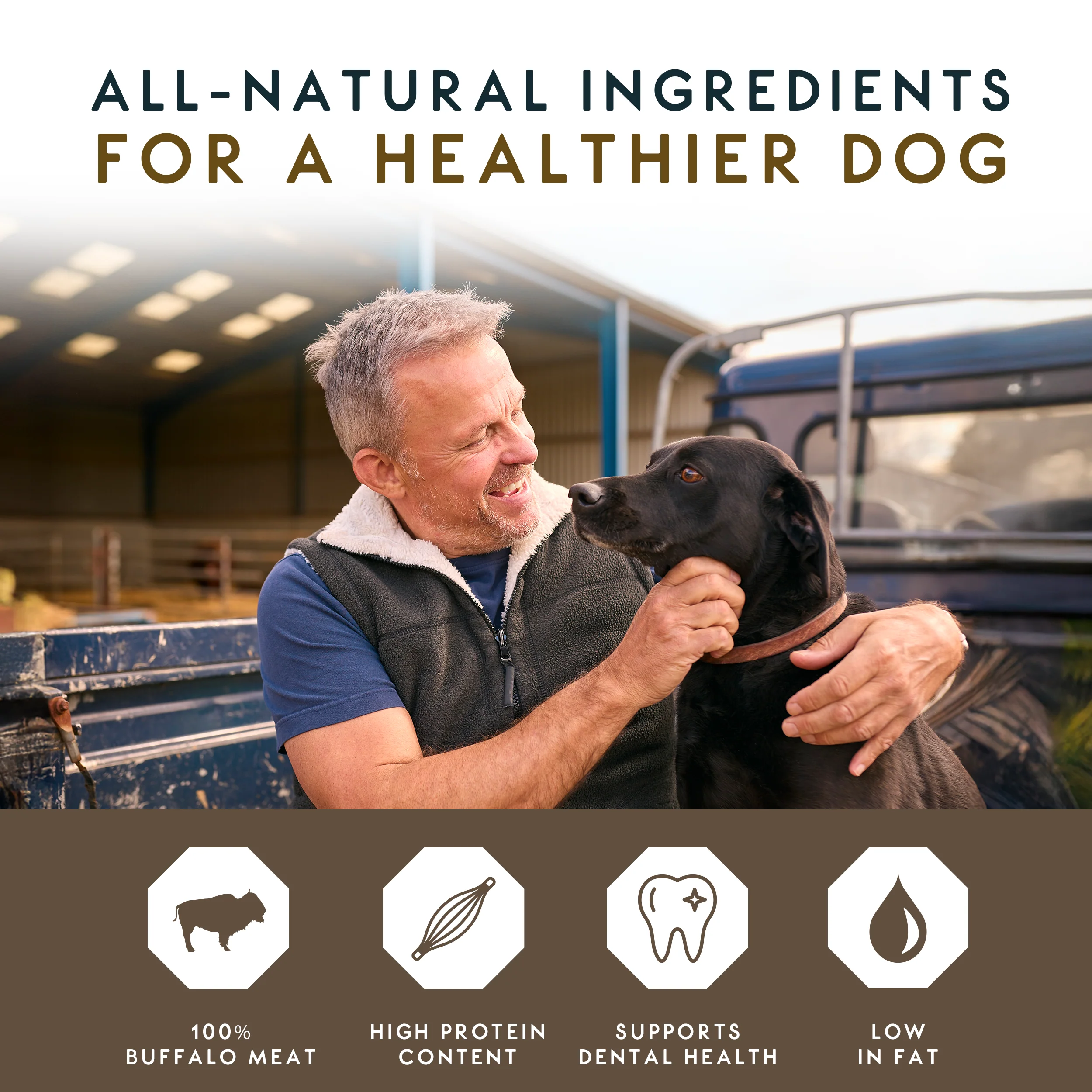 Elkwood 100% Buffalo Natural Jerky Dog Treat | 400g - Image 3