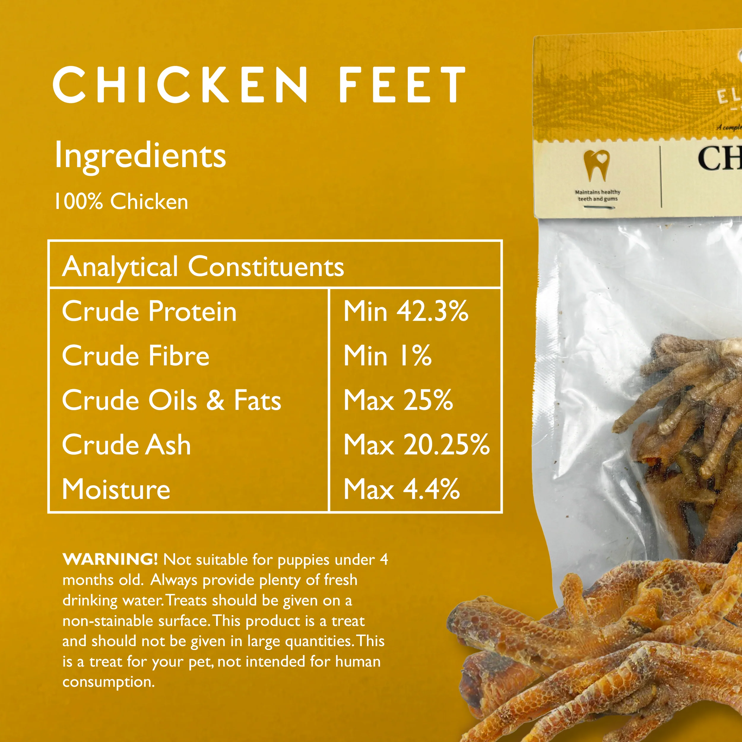 Elkwood 100% Chicken Feet Dog Treat | 160g - Image 7