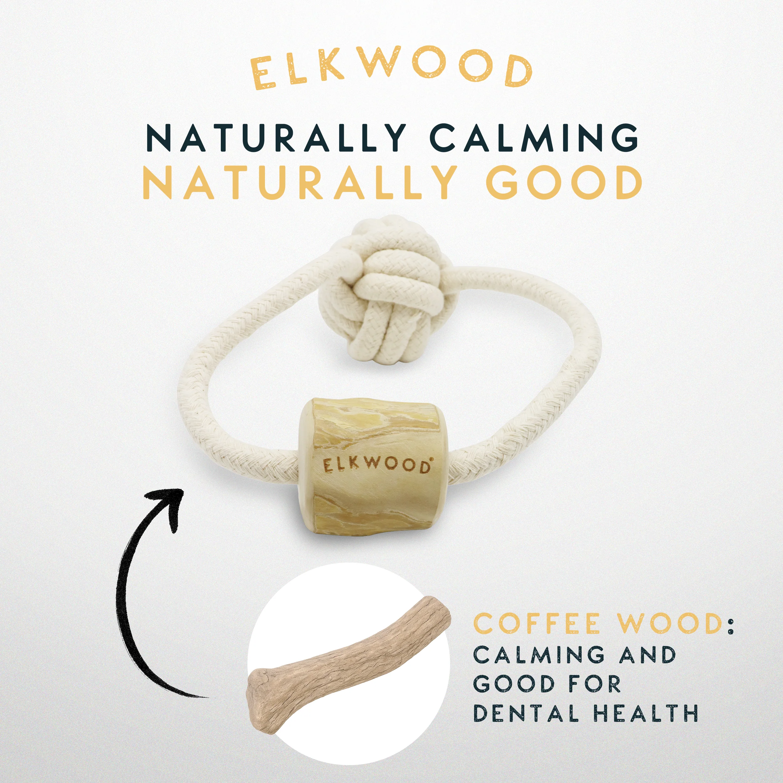 Elkwood Coffee Wood Ball & Chew Dog Toy - Image 4