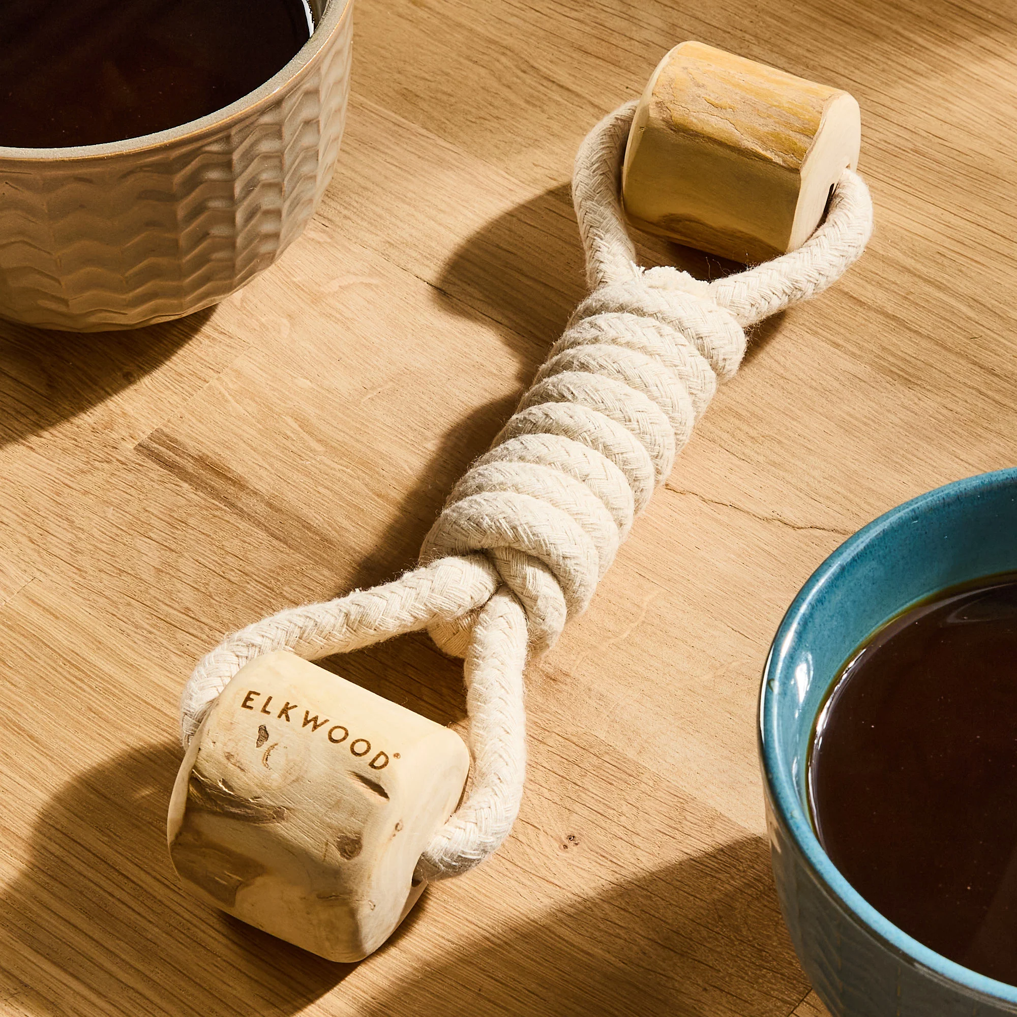 Elkwood Coffee Wood Dumbell Dog Toy - Image 2