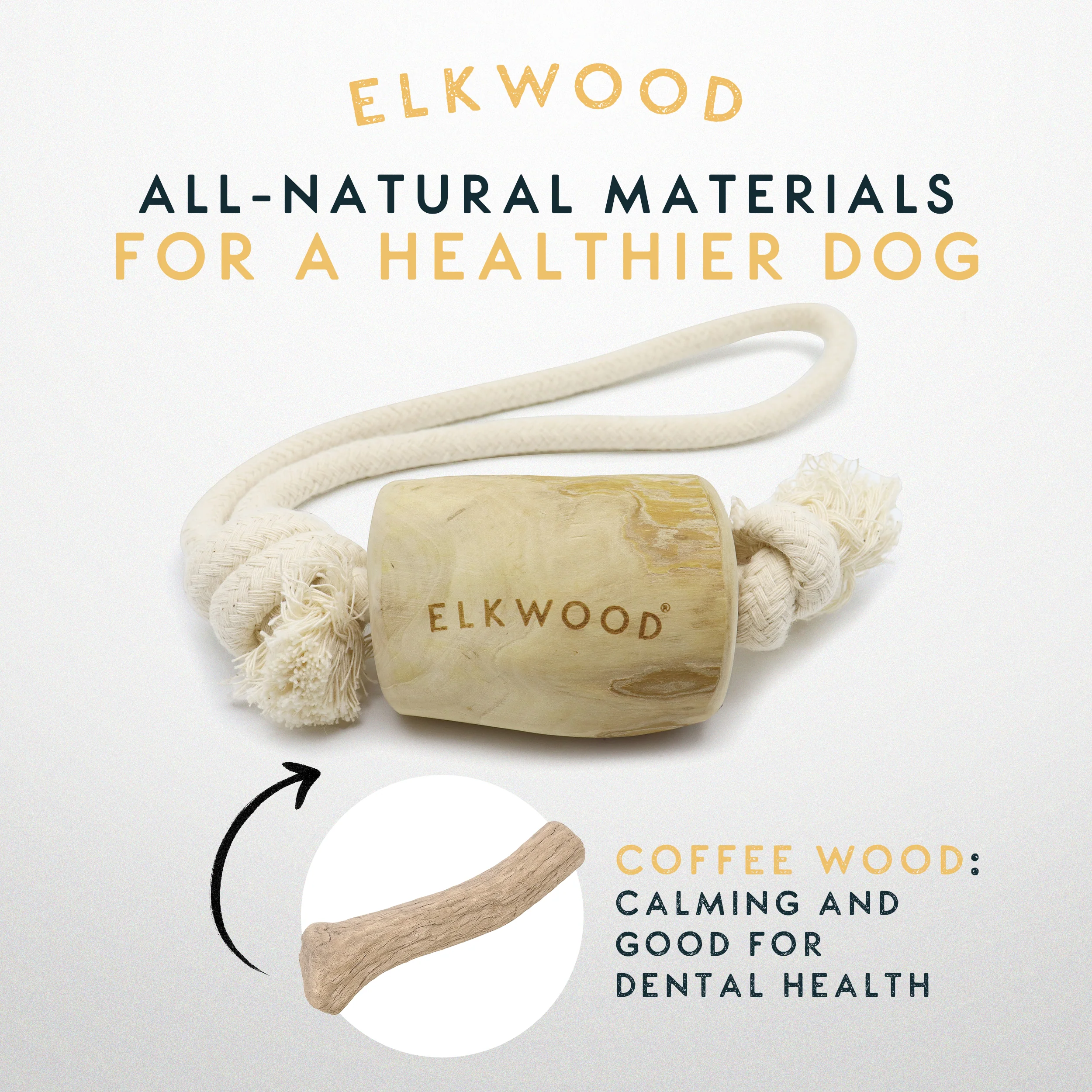 Elkwood Coffee Wood Rope Dog Toy - Image 4