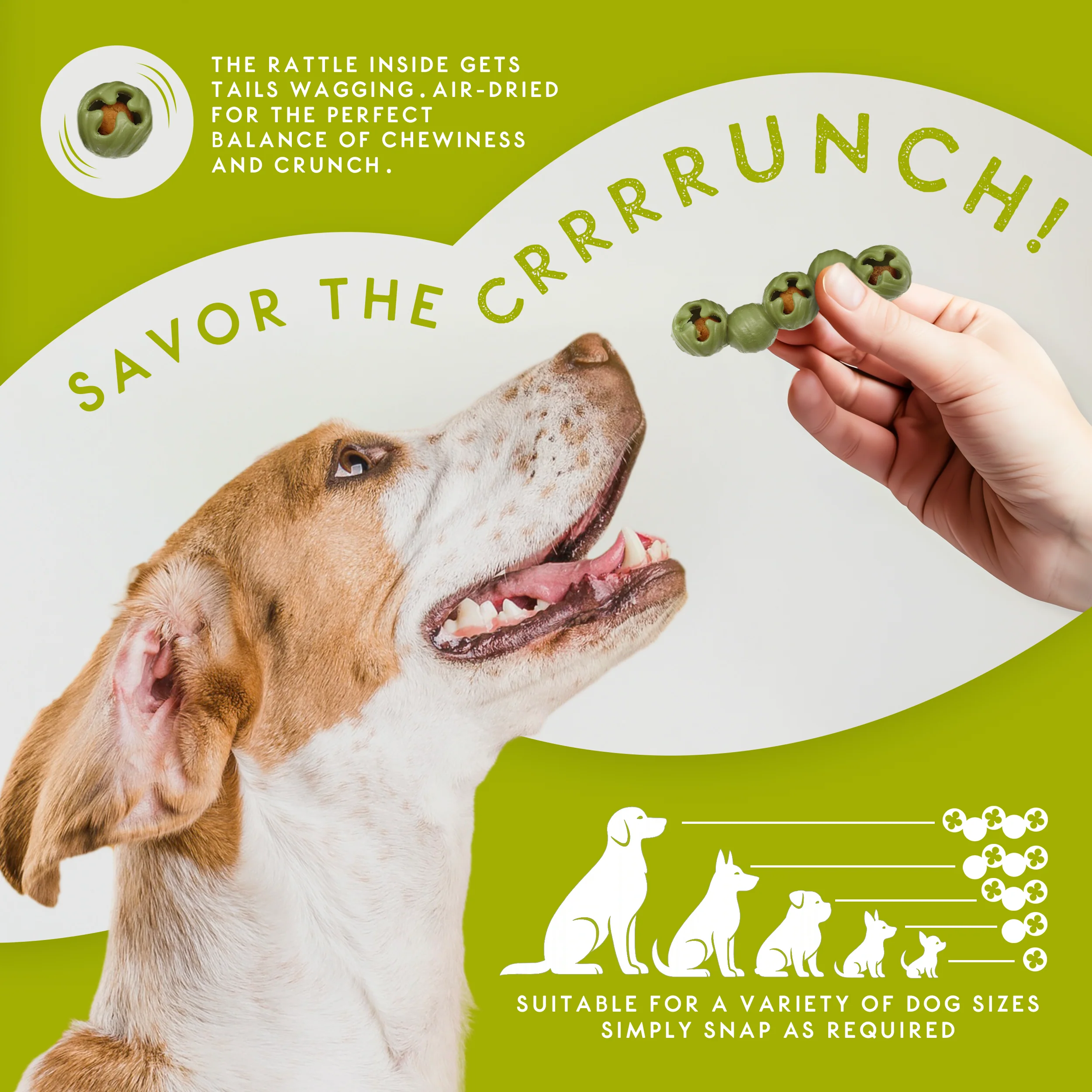 Elkwood Rattlesnaps Broccoli & Apple Dental Chew with Chicken | 4-Pack - Image 5