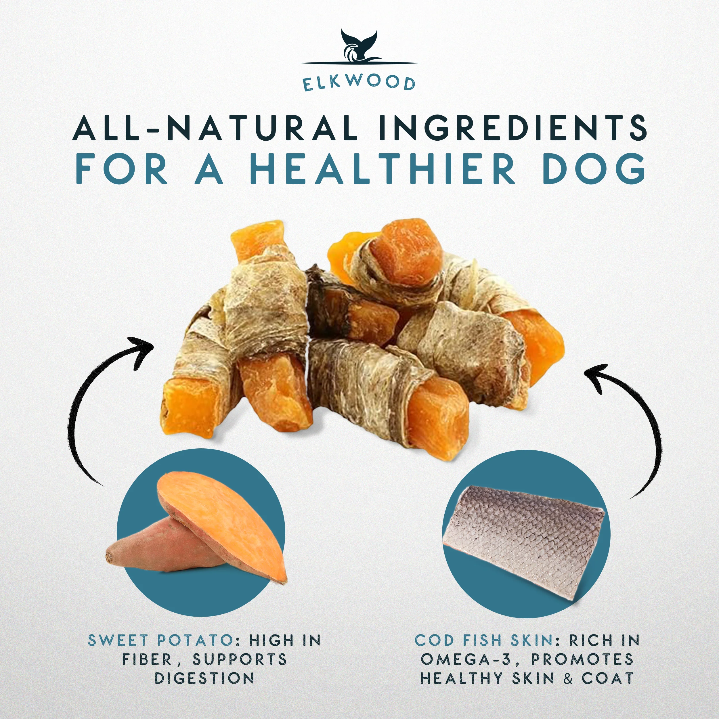 Elkwood Sweet Potato Strips Wrapped in Fish Skin | 100g - Image 4