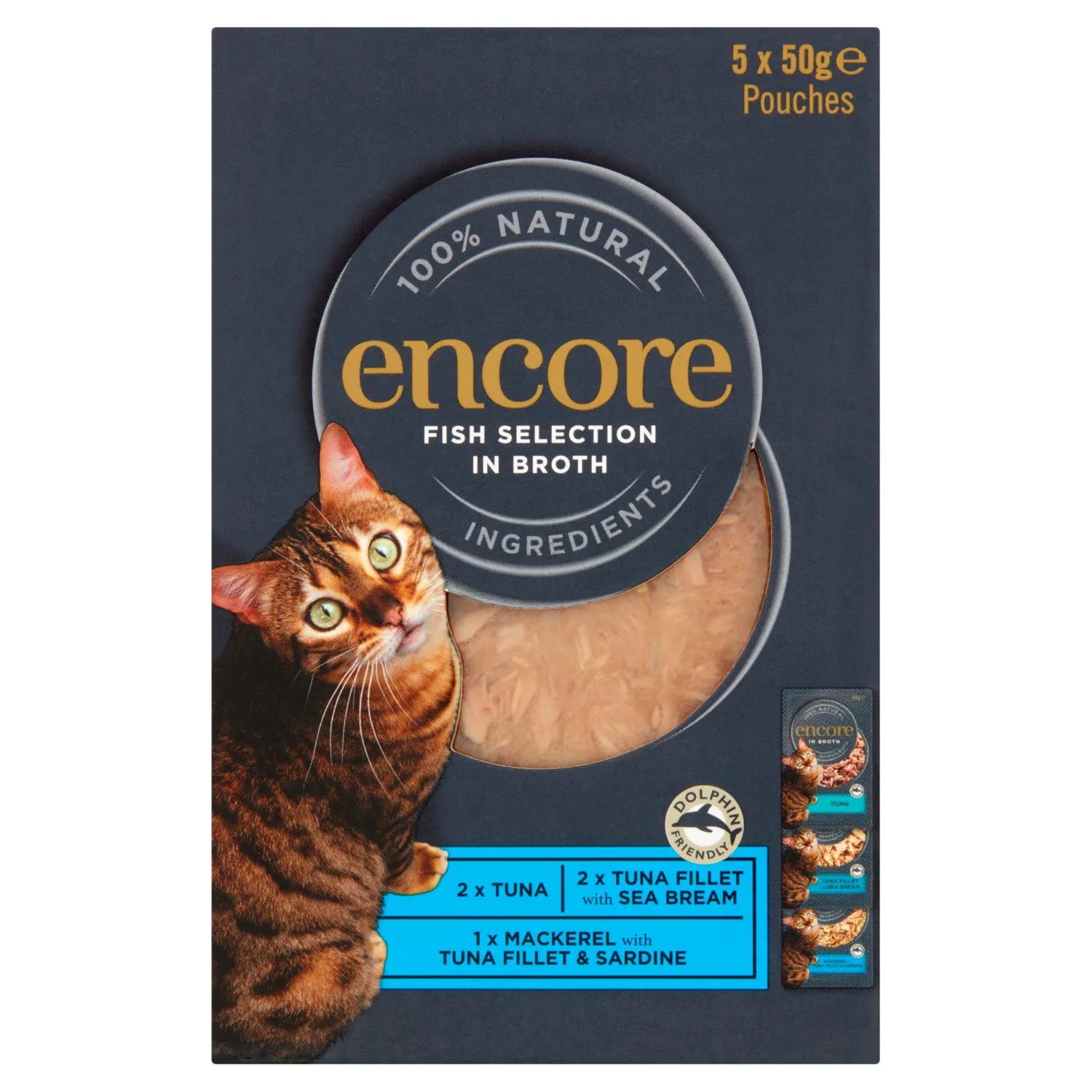 Encore Adult Wet Cat Food Pouches - Fish Selection in Broth - Image 2