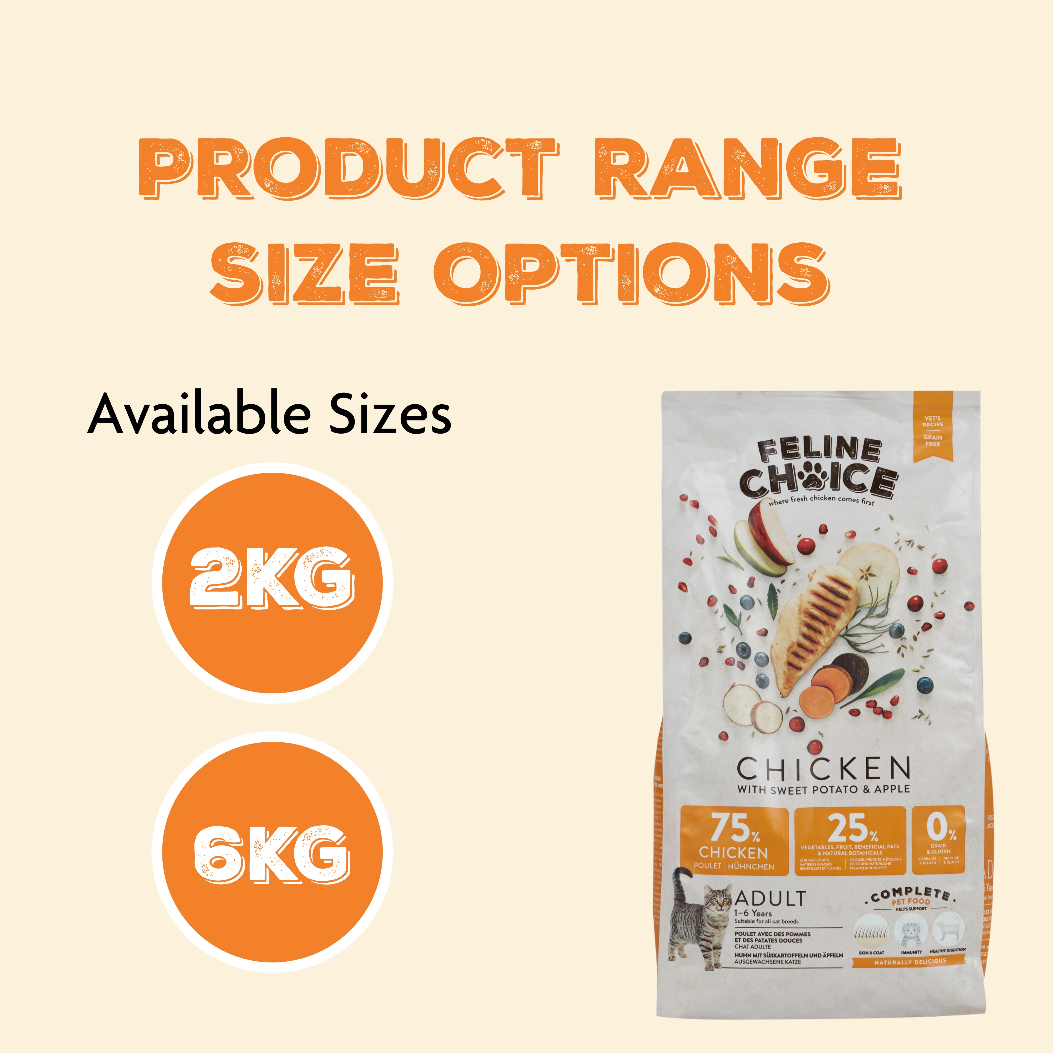 Feline Choice Grain-Free Complete Adult Dry Cat Food – Chicken, Sweet Potato & Apple - Image 6