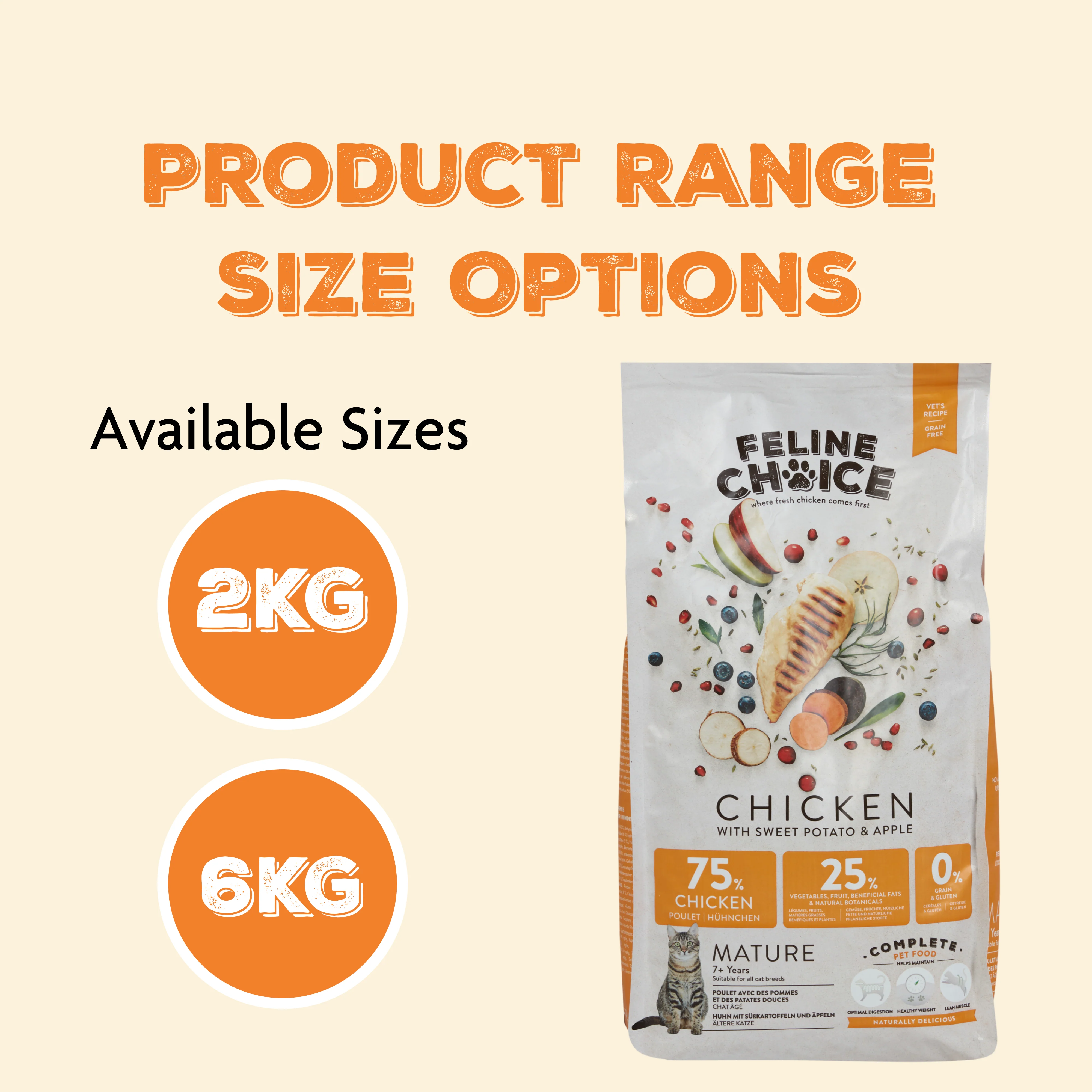 Feline Choice Grain-Free Senior Dry Cat Food – Chicken, Sweet Potato & Apple - Image 6