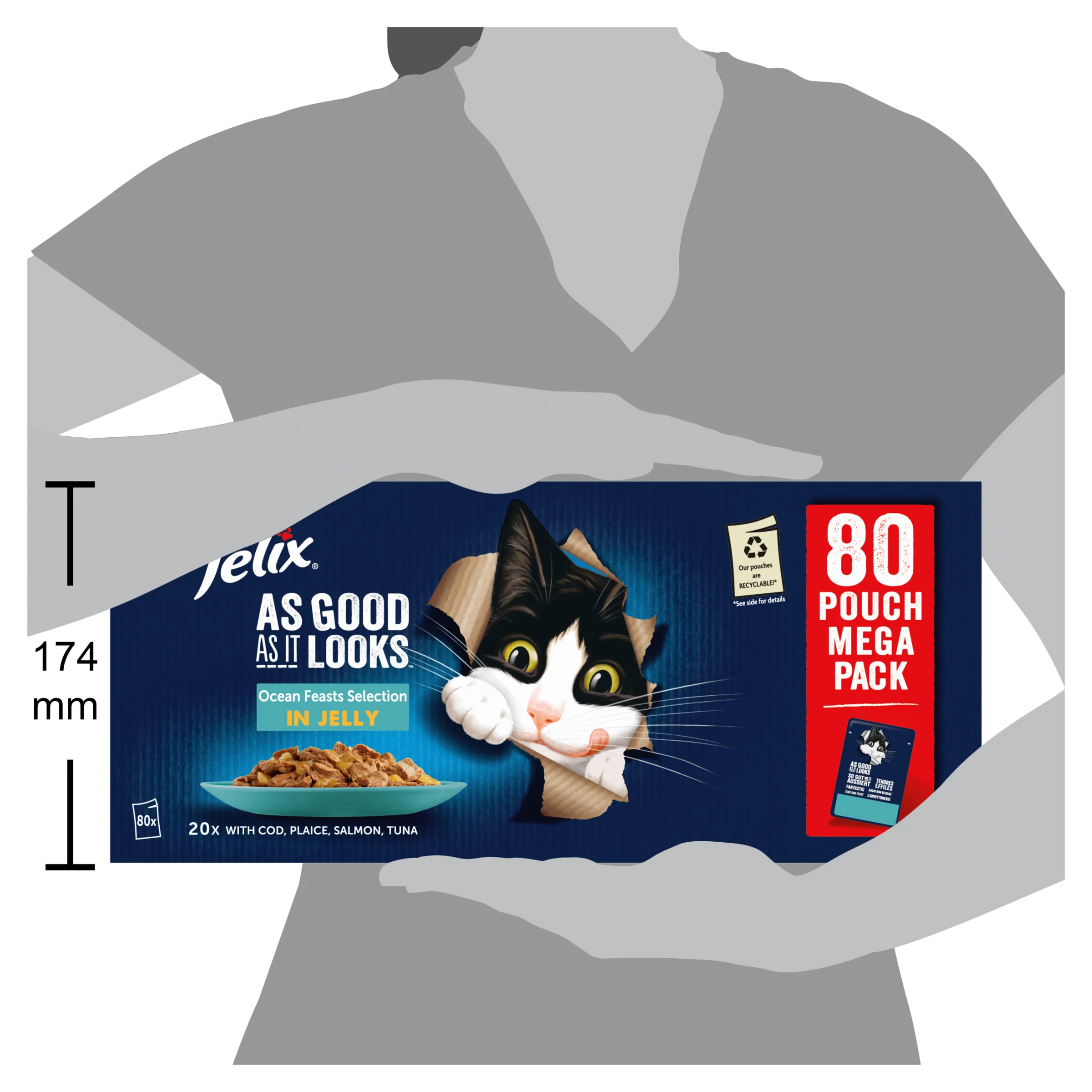 Felix As Good As it Looks Ocean Feasts Selection in Jelly Adult Wet Cat Food - Image 3