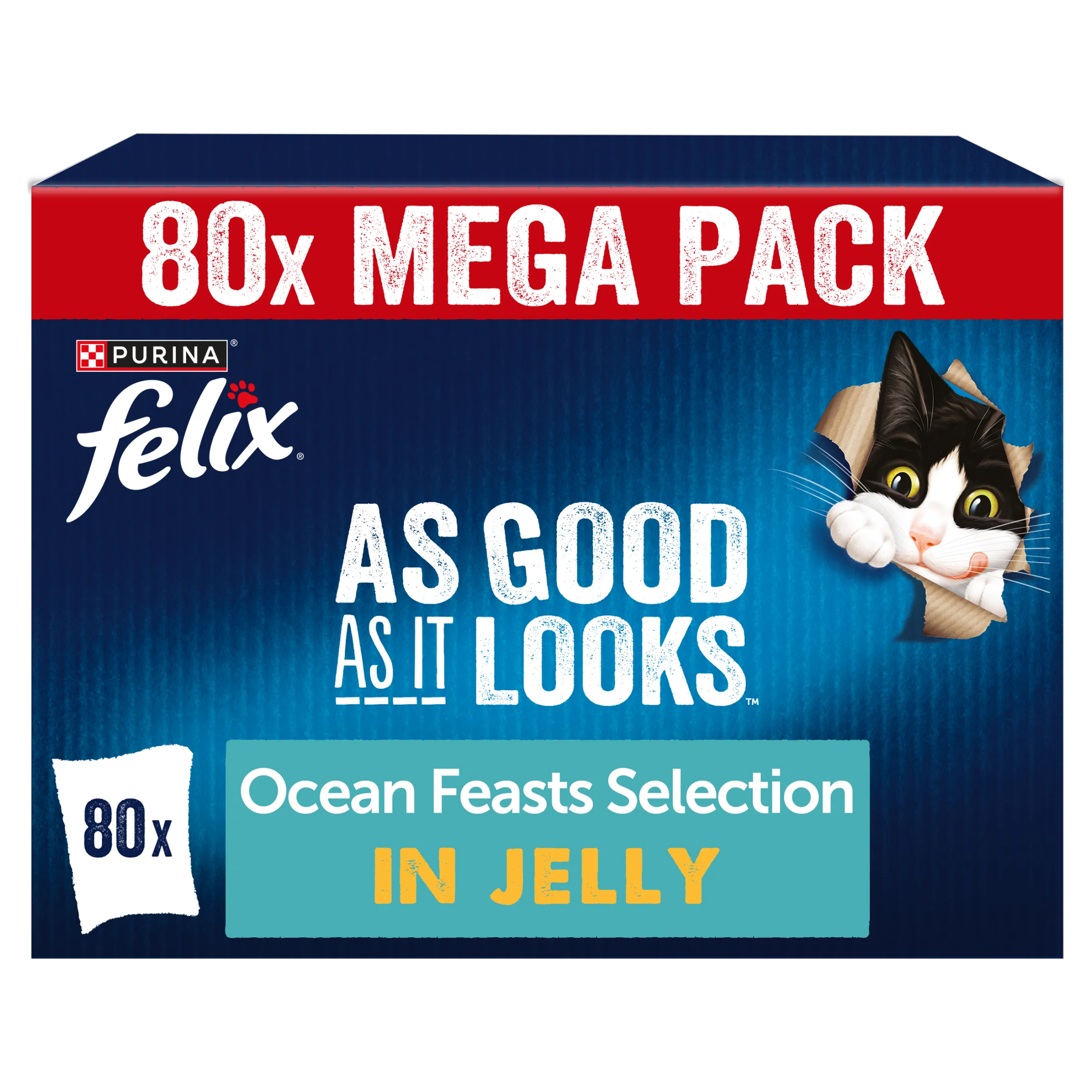 Felix As Good As it Looks Ocean Feasts Selection in Jelly Adult Wet Cat Food - Image 5