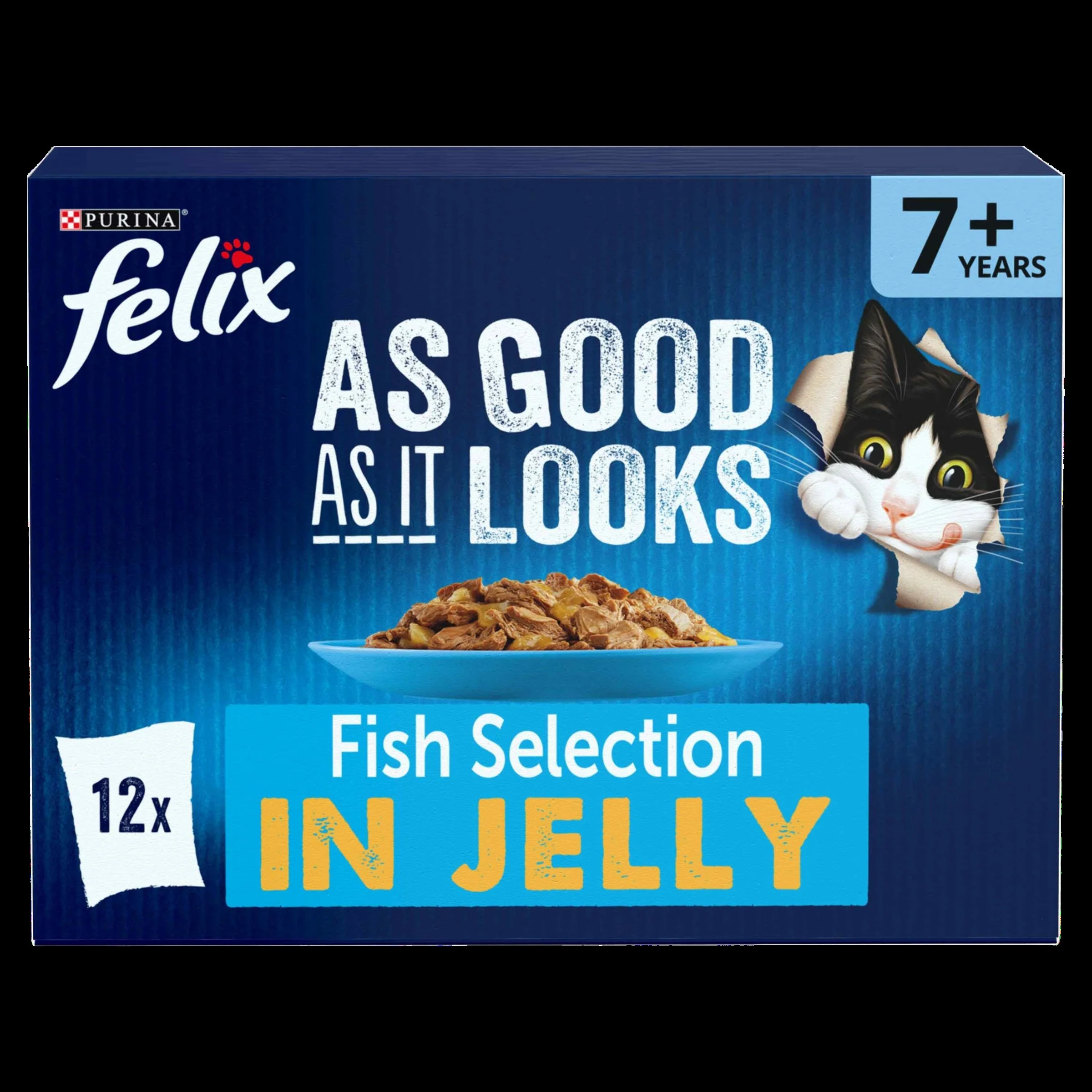 Felix As Good As it Looks Senior 7+ Fish in Jelly Wet Cat Food - Image 7