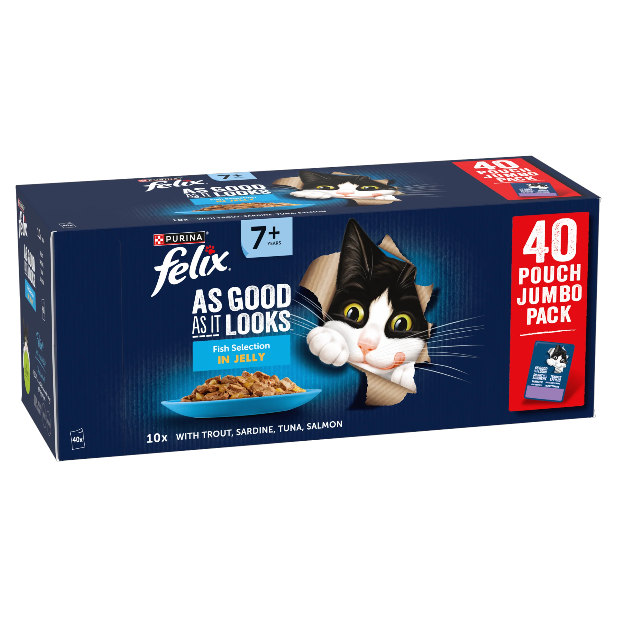 Felix As Good As it Looks Senior 7+ Fish Selection in Jelly Wet Cat Food - Image 2