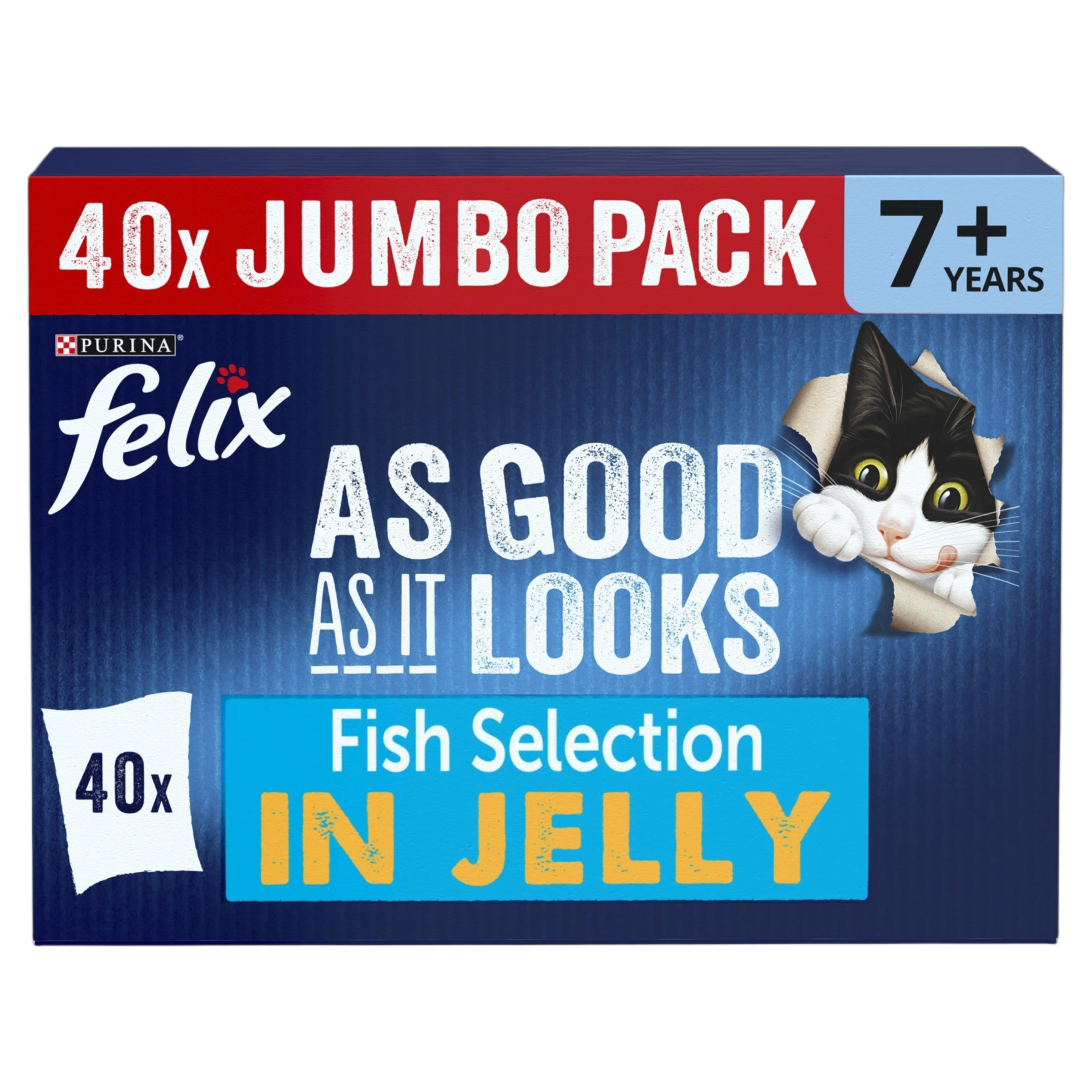 Felix As Good As it Looks Senior 7+ Fish Selection in Jelly Wet Cat Food - Image 6