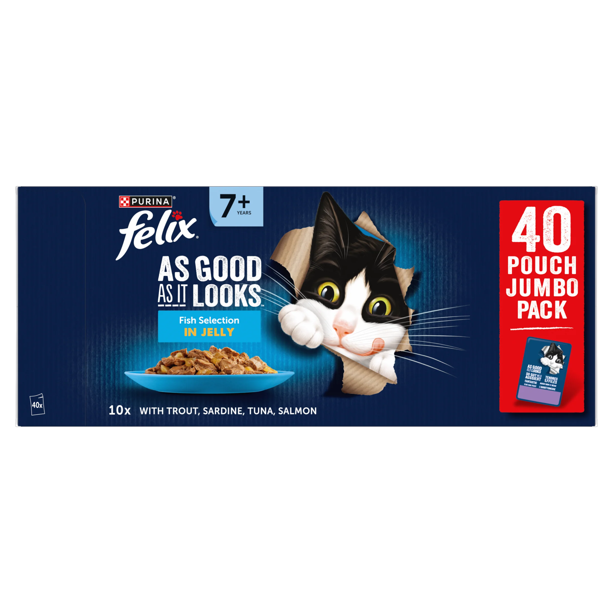 Felix As Good As it Looks Senior 7+ Fish Selection in Jelly Wet Cat Food - Image 9