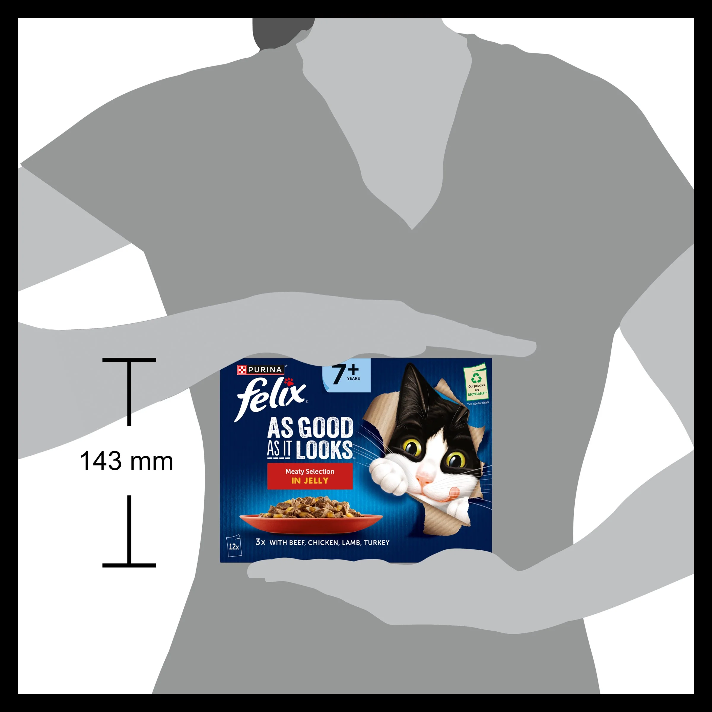 Felix As Good As it Looks Senior 7+ Meat in Jelly Wet Cat Food - Image 10