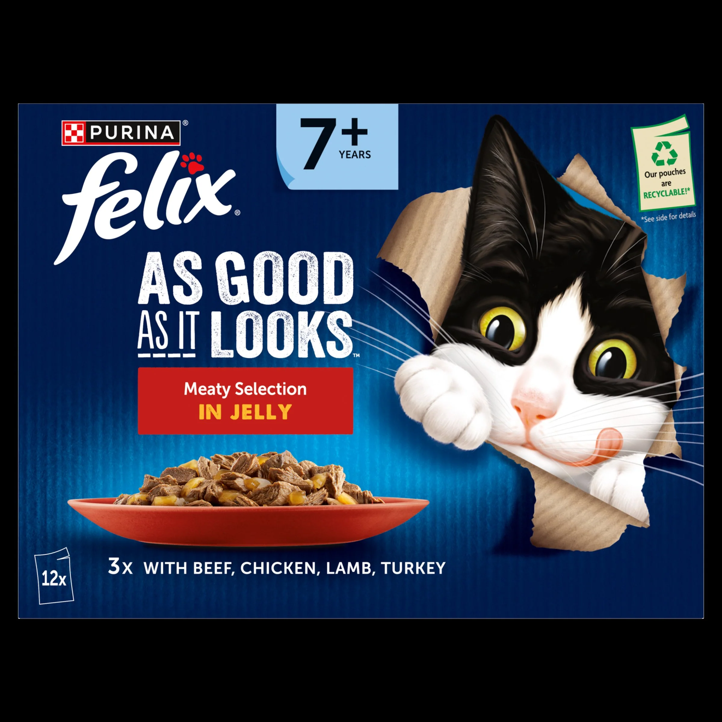 Felix As Good As it Looks Senior 7+ Meat in Jelly Wet Cat Food - Image 11
