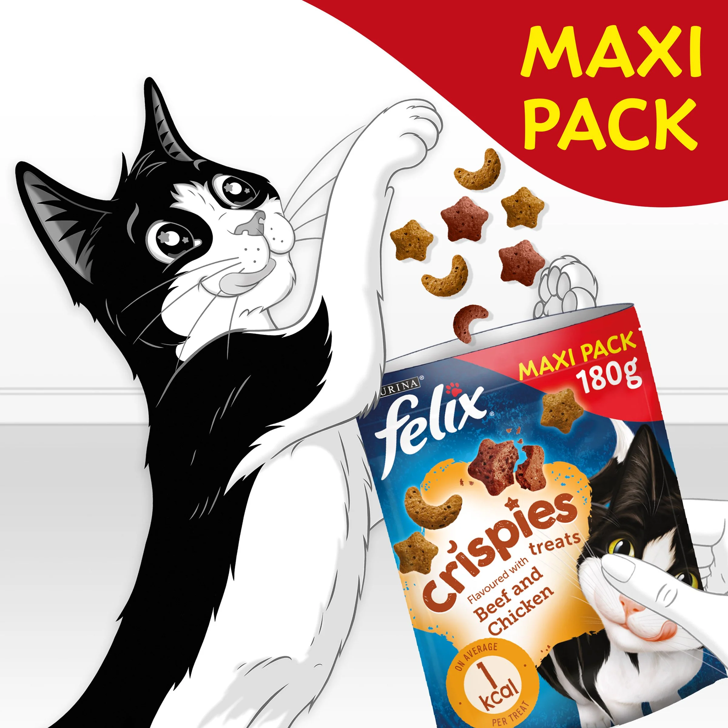Felix Crispies Chicken and Beef Adult Cat Treats - Image 3