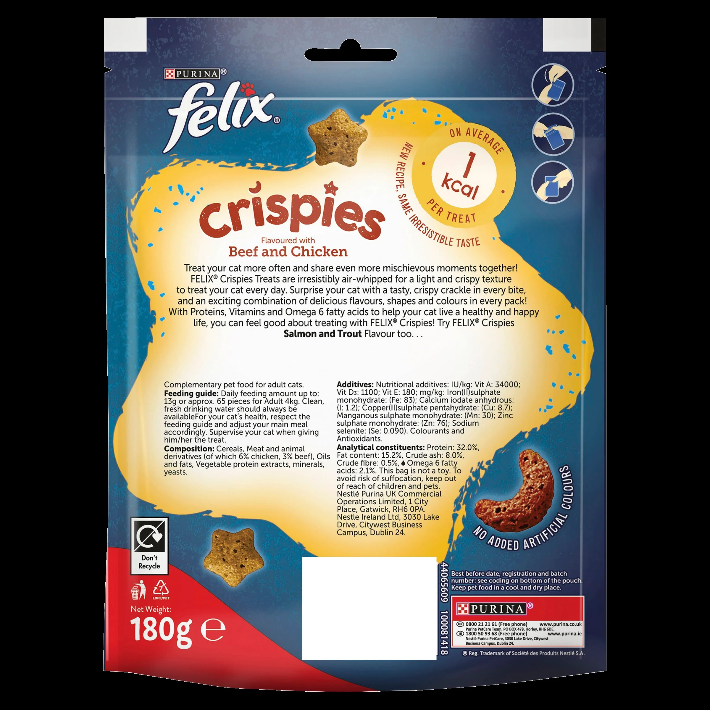Felix Crispies Chicken and Beef Adult Cat Treats - Image 4