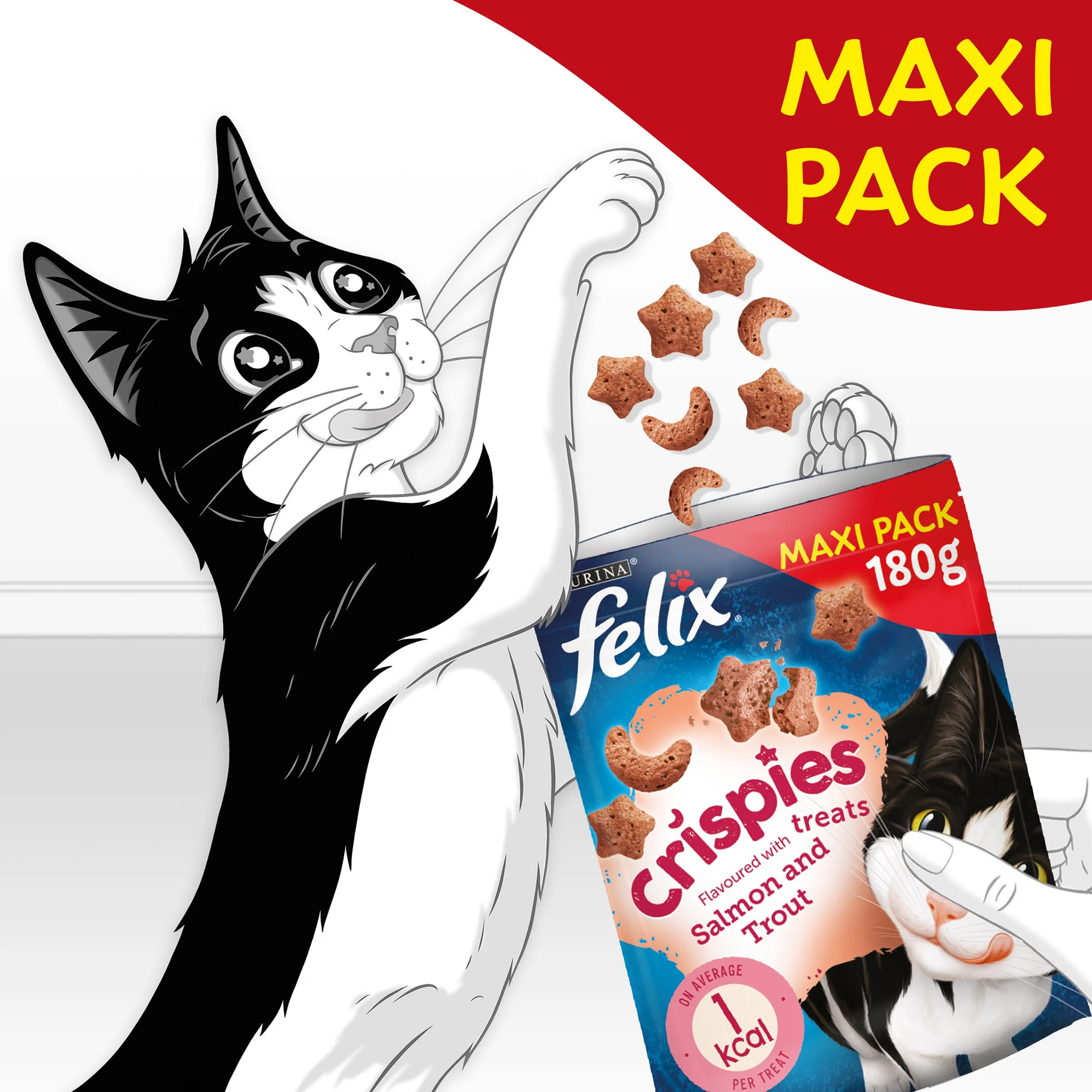 Felix Crispies Salmon and Trout Adult Cat Treats - Image 2