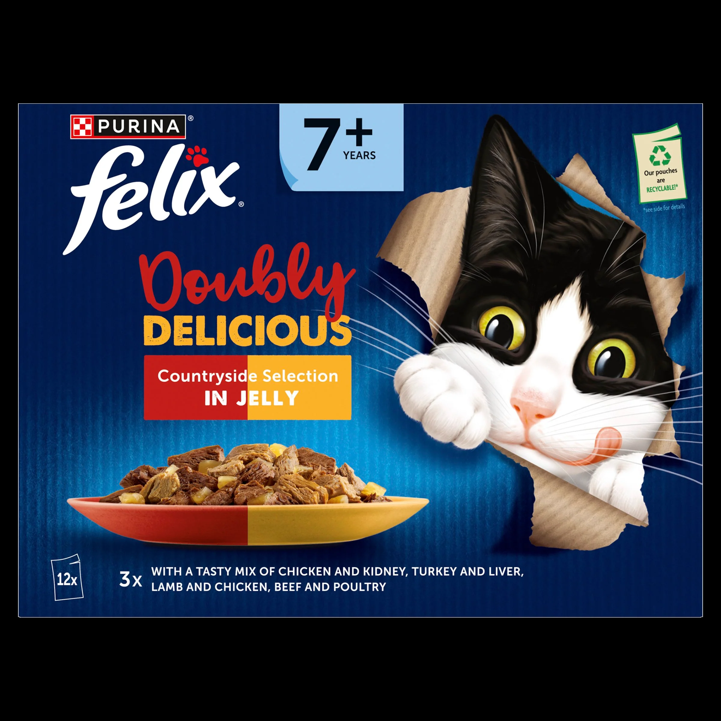 Felix Doubly Delicious 7+ Countryside Selection in Jelly Wet Cat Food - Image 11