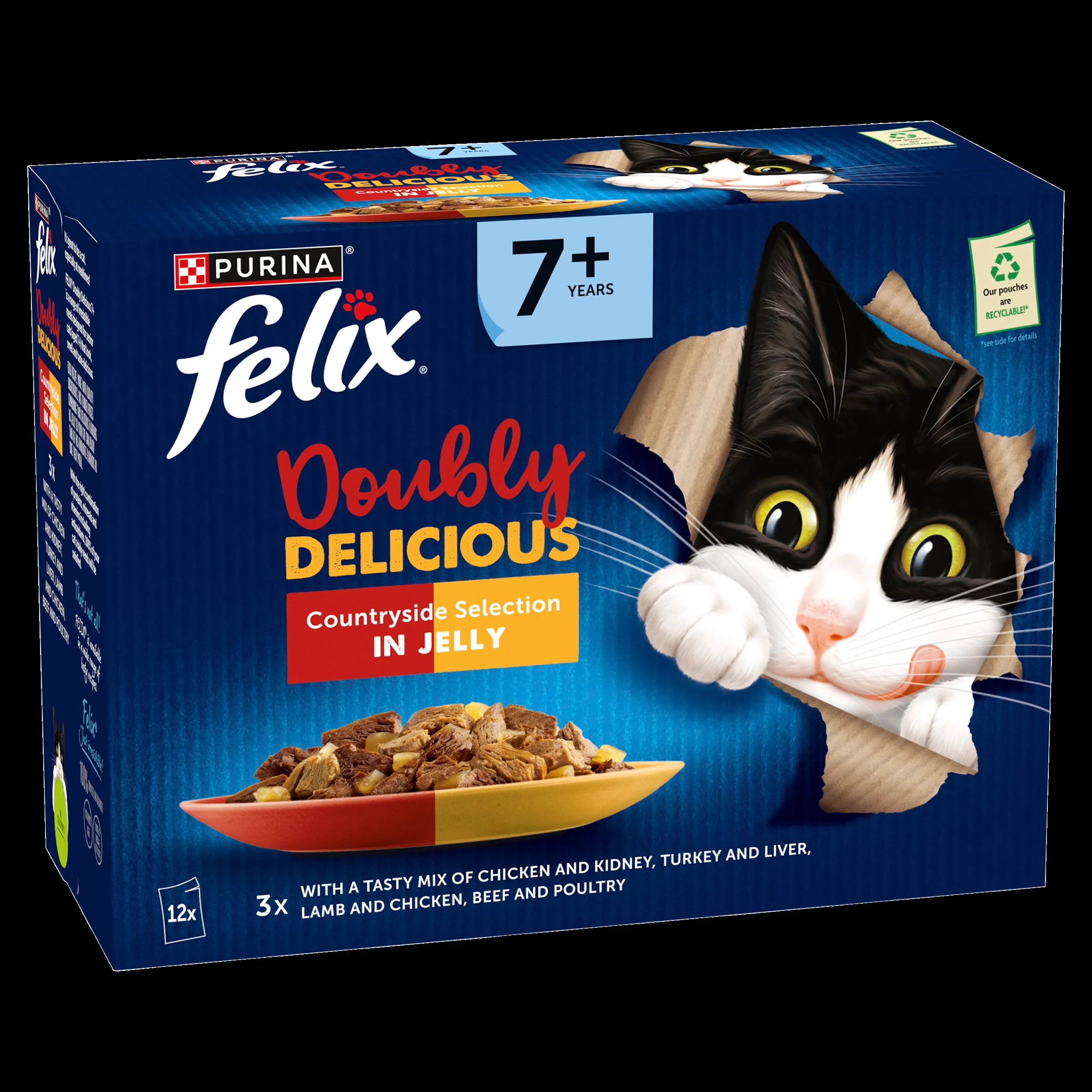 Felix Doubly Delicious 7+ Countryside Selection in Jelly Wet Cat Food - Image 2