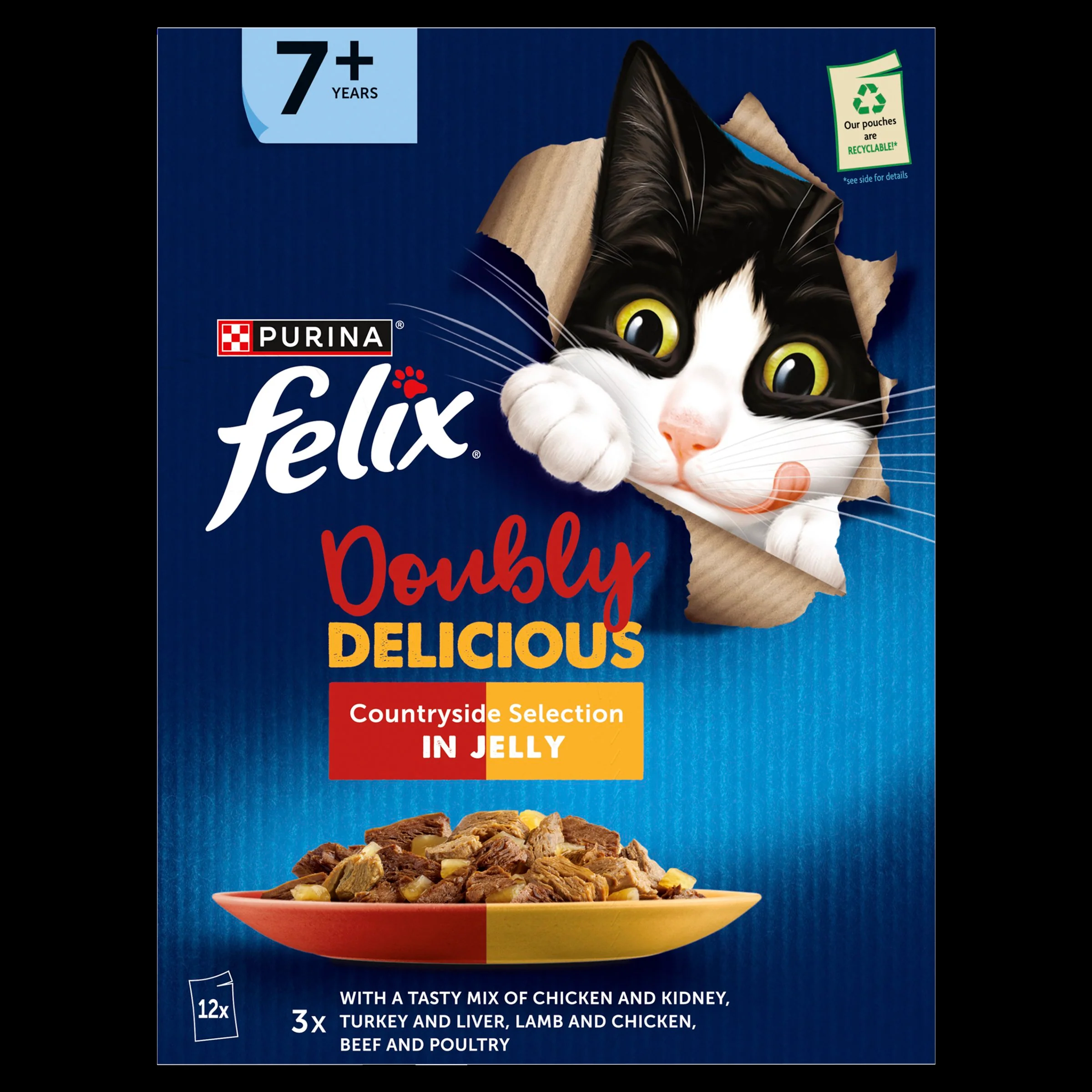 Felix Doubly Delicious 7+ Countryside Selection in Jelly Wet Cat Food - Image 7