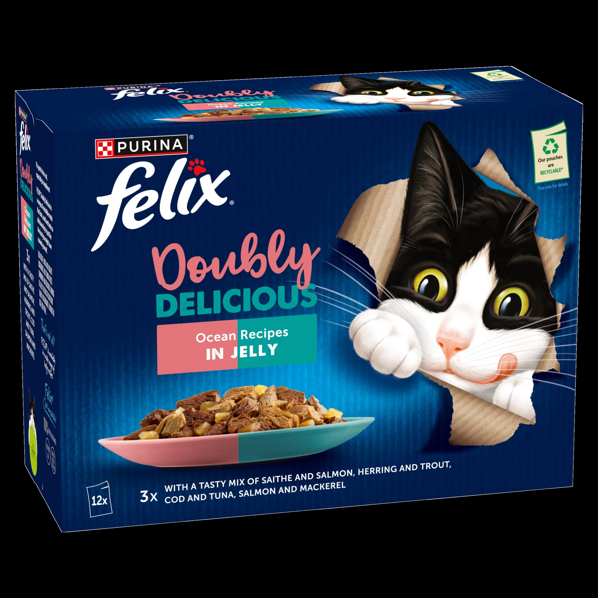 Felix Doubly Delicious Ocean Recipes in Jelly Wet Cat Food - Image 2
