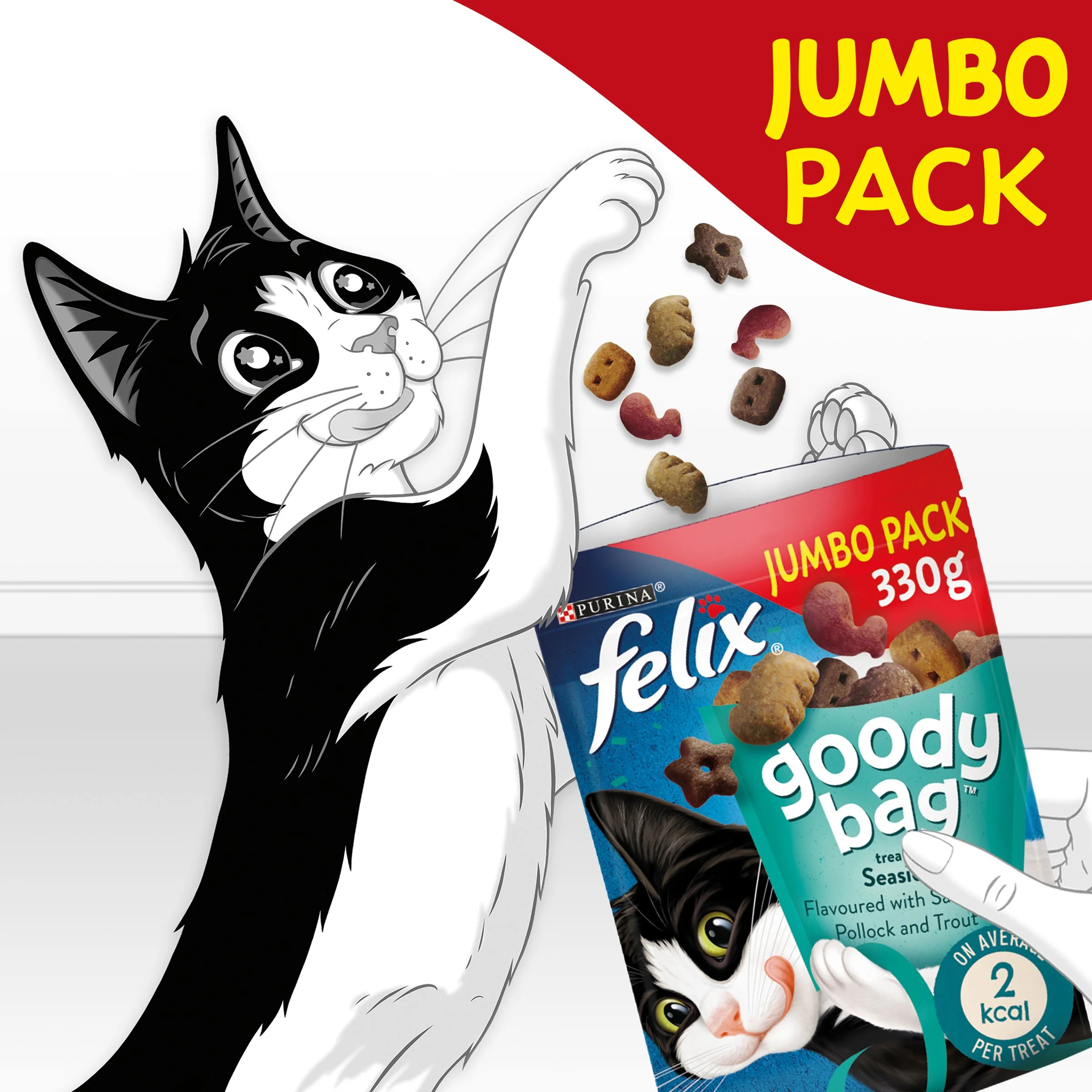 Felix Goody Bag Seaside Salmon, Pollock and Trout Adult Cat Treats - Image 2