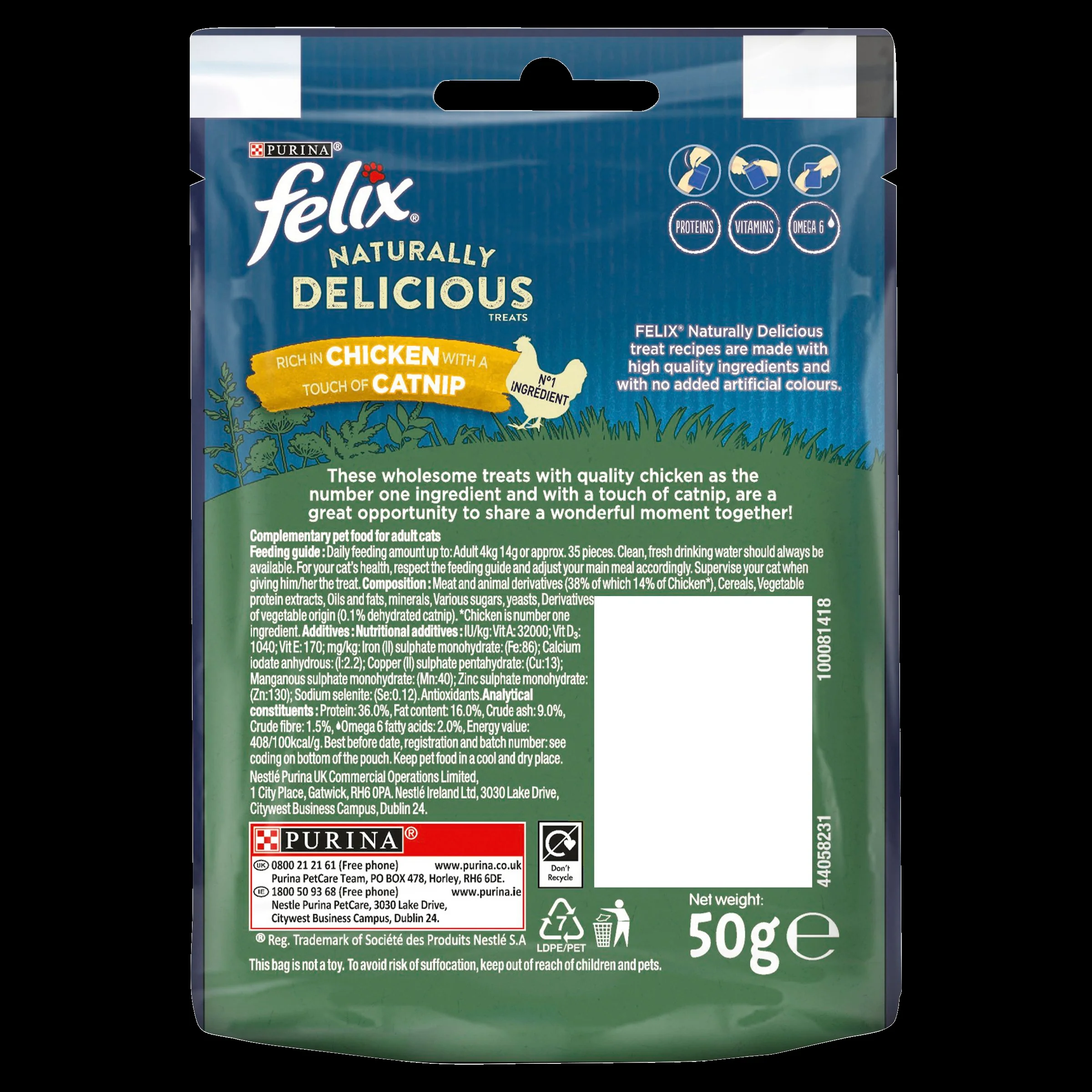Felix Naturally Delicious Adult Cat Treats - Chicken & Catnip - Image 11