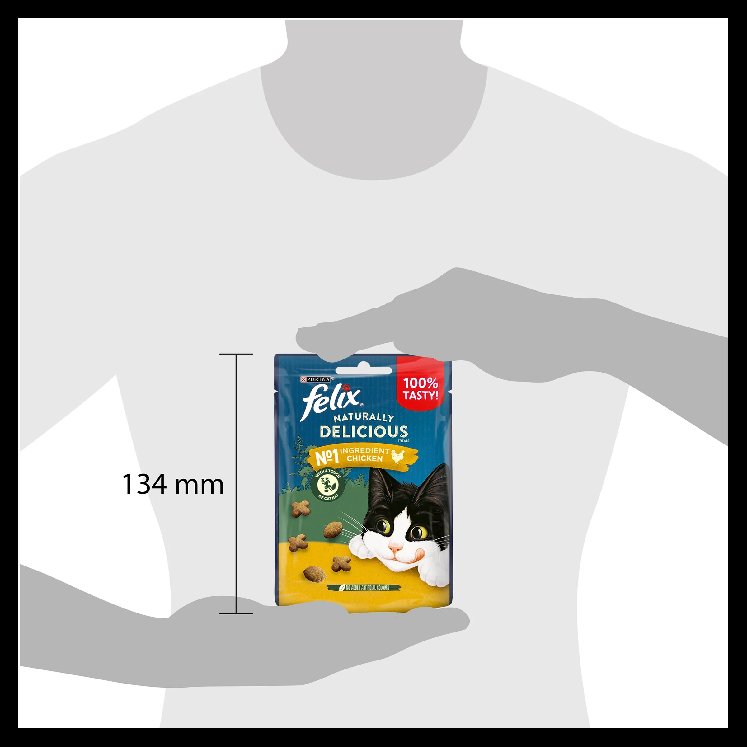 Felix Naturally Delicious Adult Cat Treats - Chicken & Catnip - Image 2