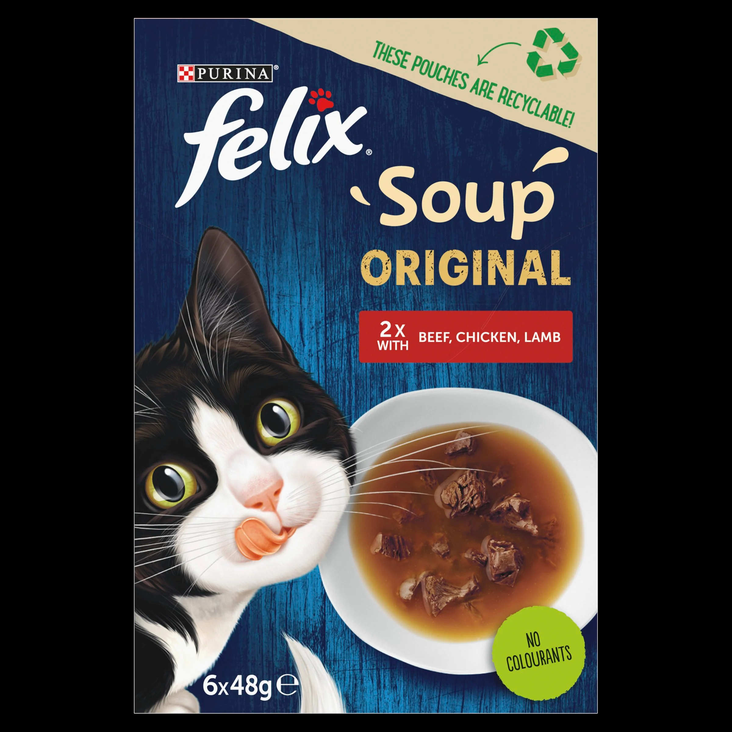 Felix Soup Farm Selection Chicken, Beef and Lamb Wet Cat Food - Image 2
