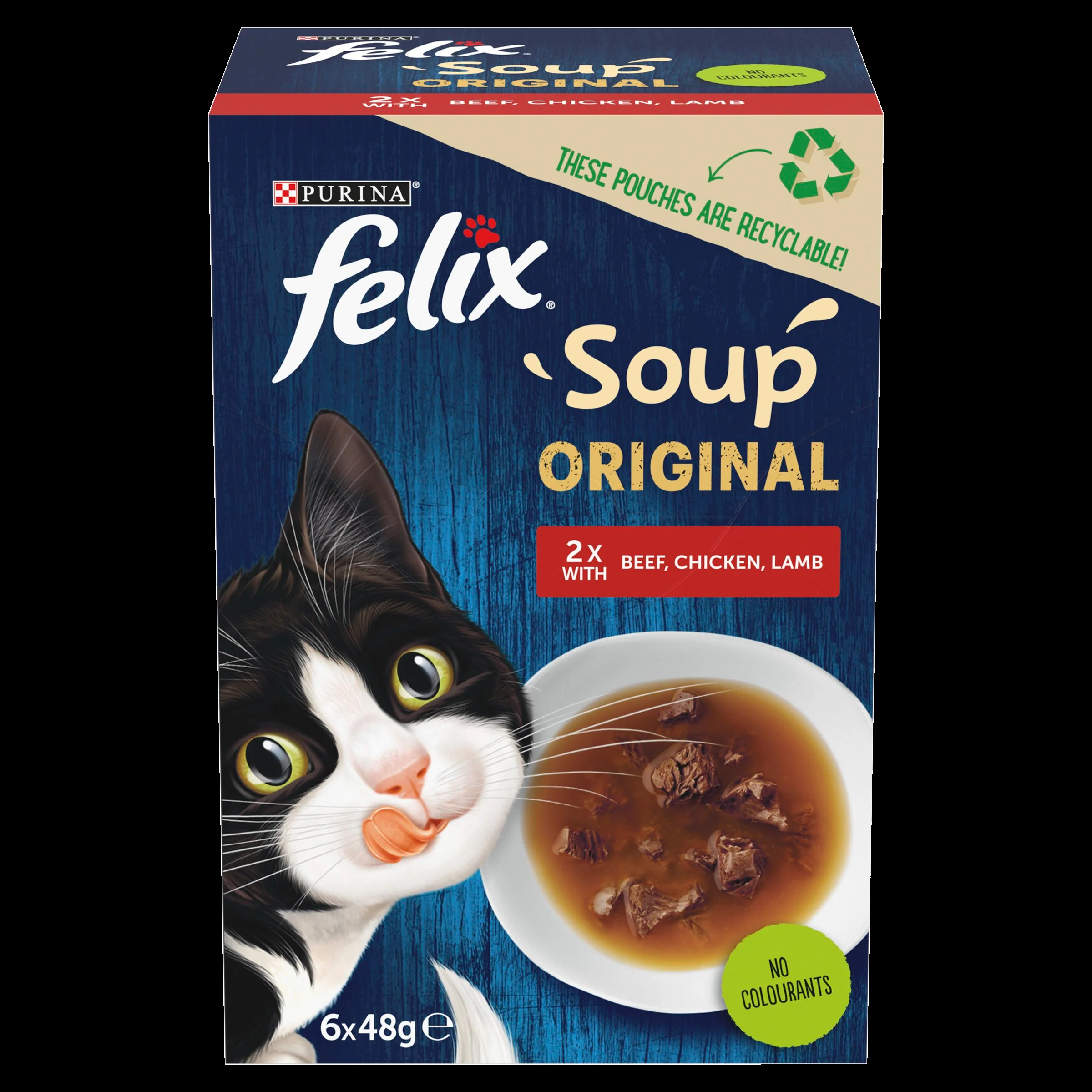 Felix Soup Farm Selection Chicken, Beef and Lamb Wet Cat Food - Image 3