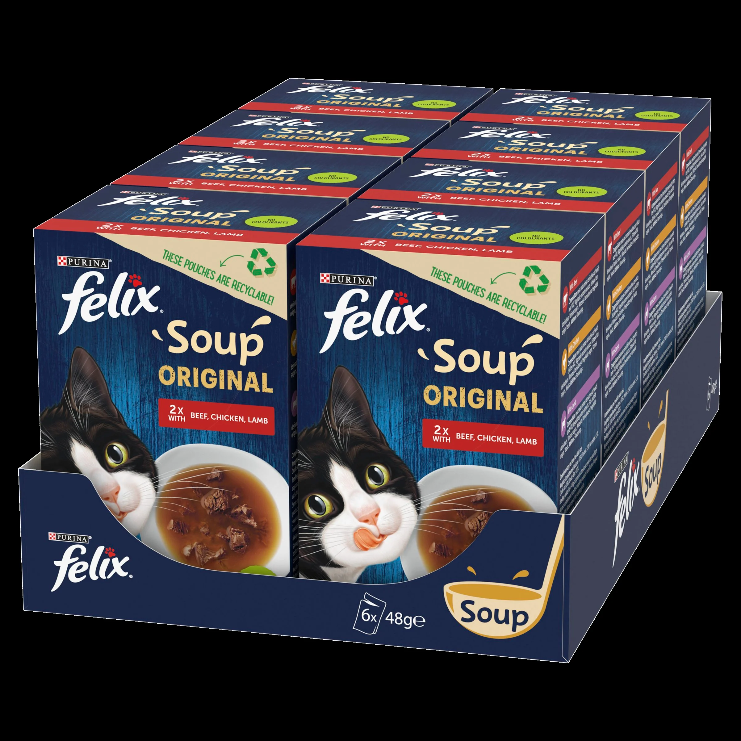 Felix Soup Farm Selection Chicken, Beef and Lamb Wet Cat Food - Image 8