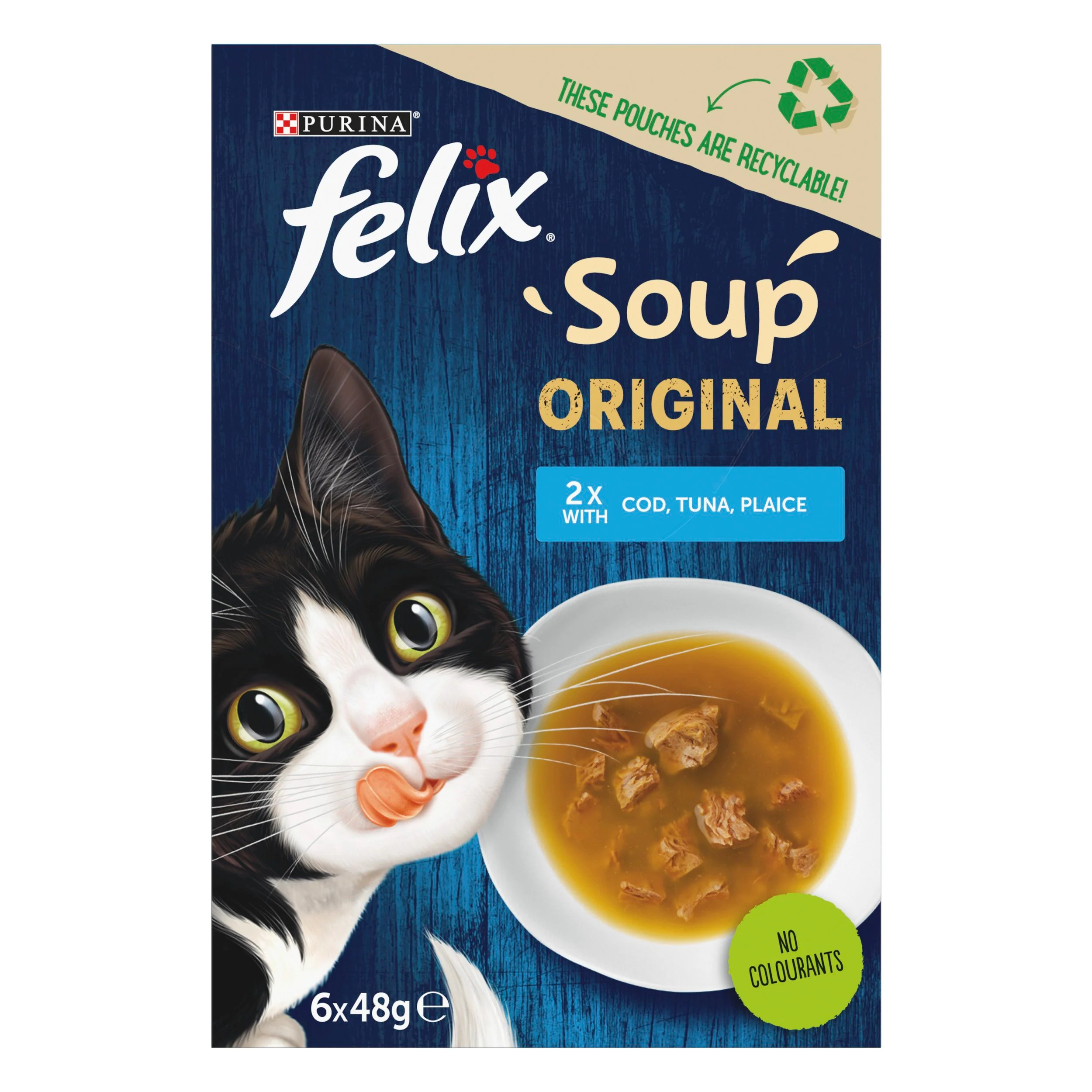 Felix Soup Fish Selection Plaice, Tuna and Cod Wet Cat Food - Image 2