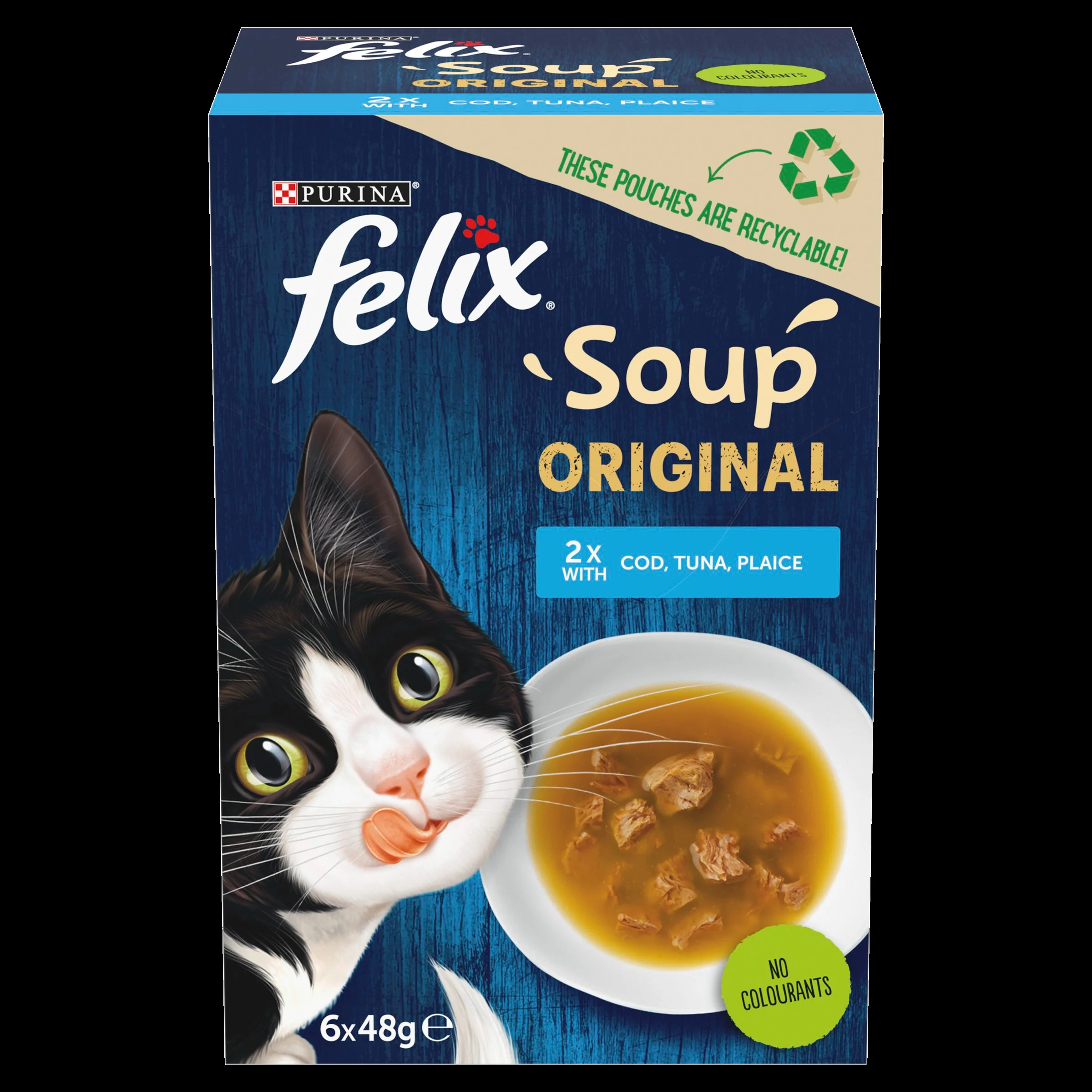 Felix Soup Fish Selection Plaice, Tuna and Cod Wet Cat Food - Image 3