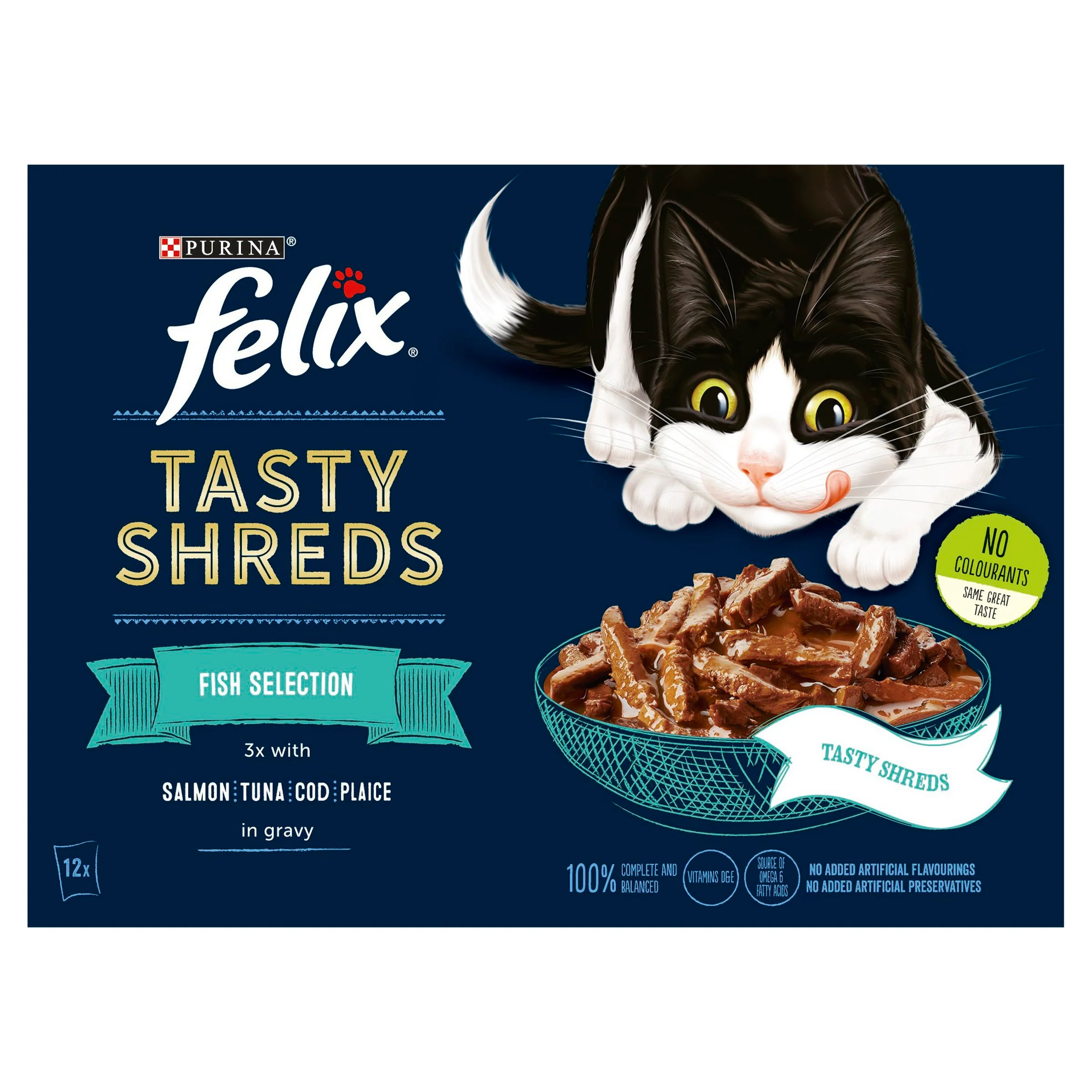 Felix Tasty Shreds Adult Wet Cat Food - Fish Selection in Gravy - Image 2