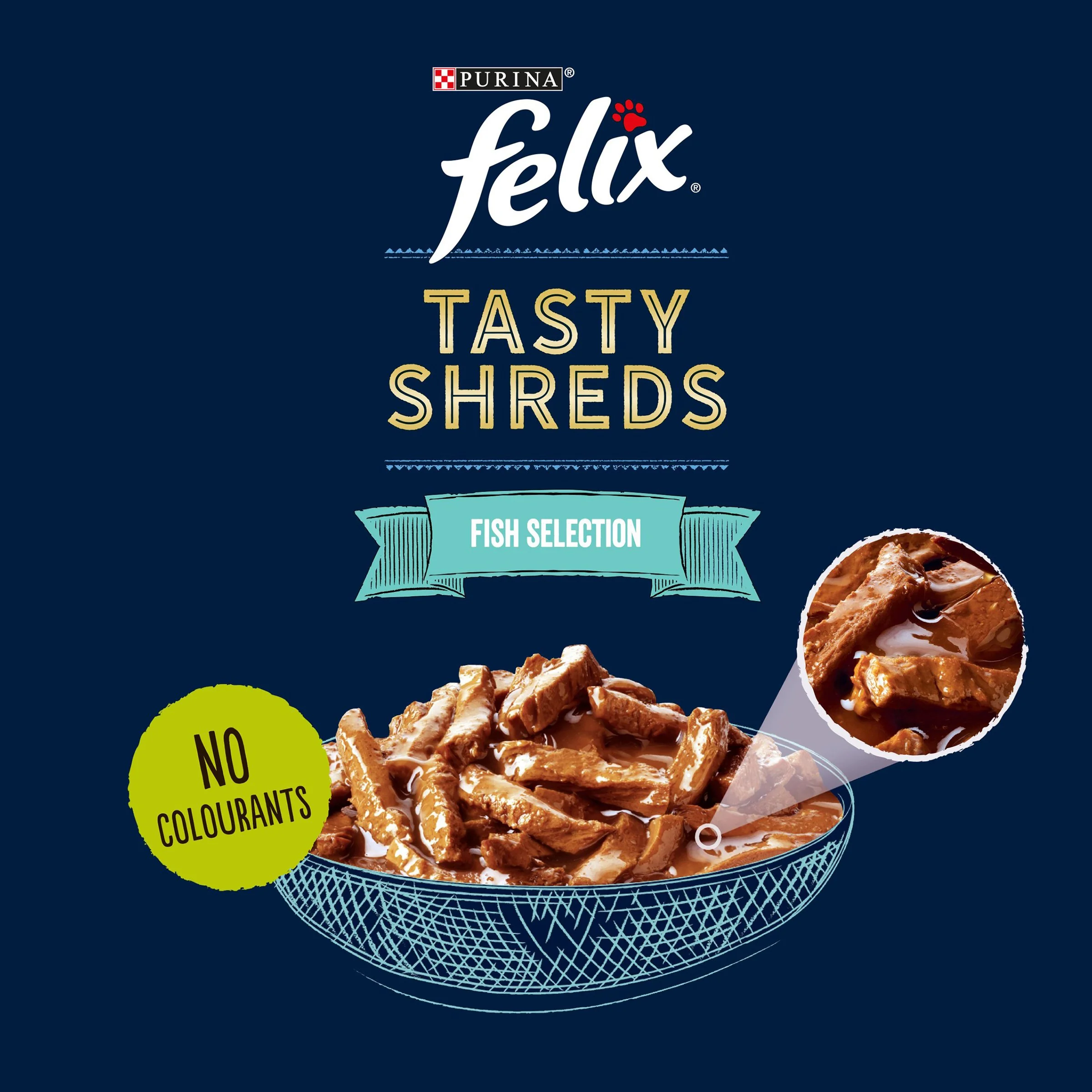 Felix Tasty Shreds Adult Wet Cat Food - Fish Selection in Gravy - Image 8