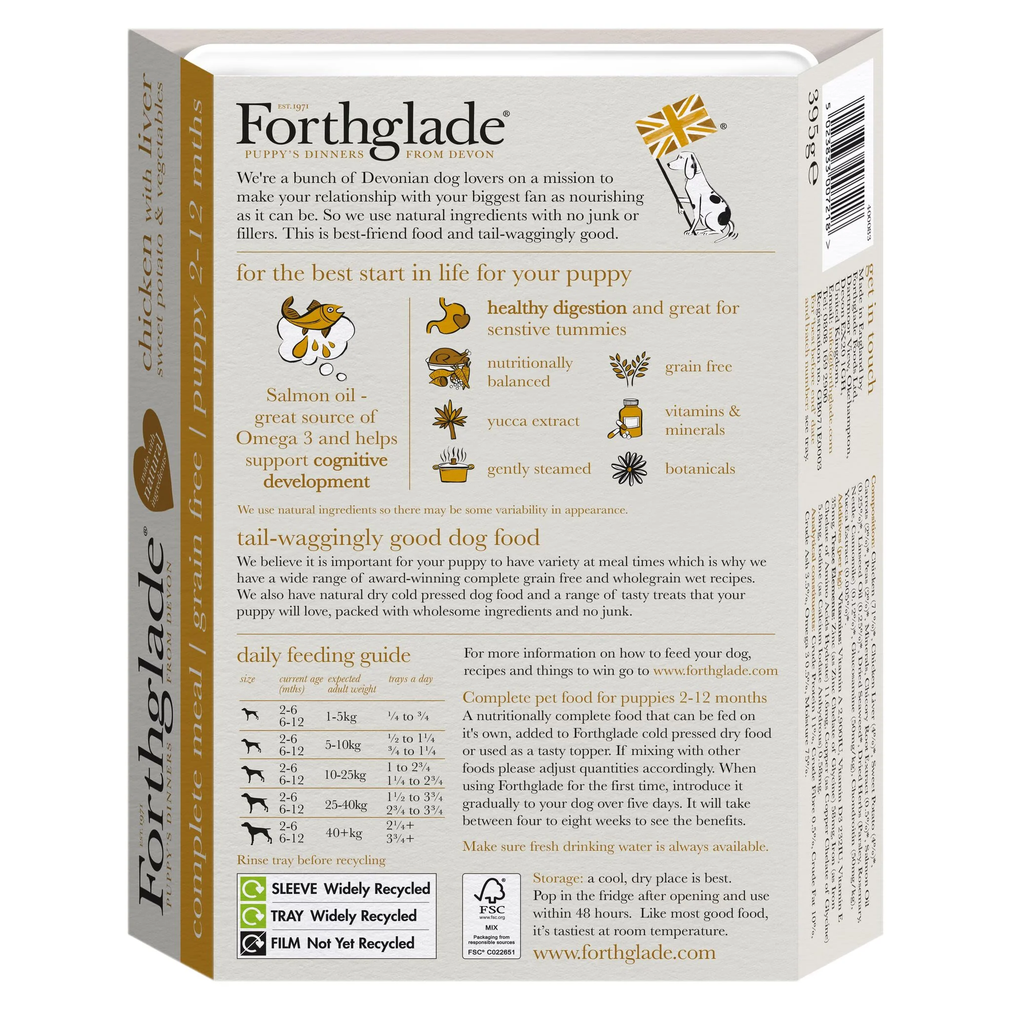 Forthglade Complete Meal Grain-free Puppy Wet Dog Food - Chicken with Liver, Sweet potato & Vegetables - Image 3